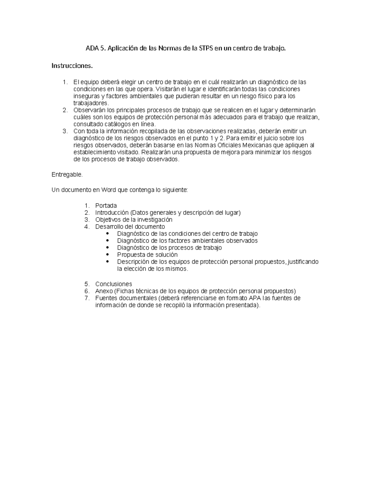 ADA 5 - ejercico visto en clase - ADA 5. Aplicación de las Normas de la ...