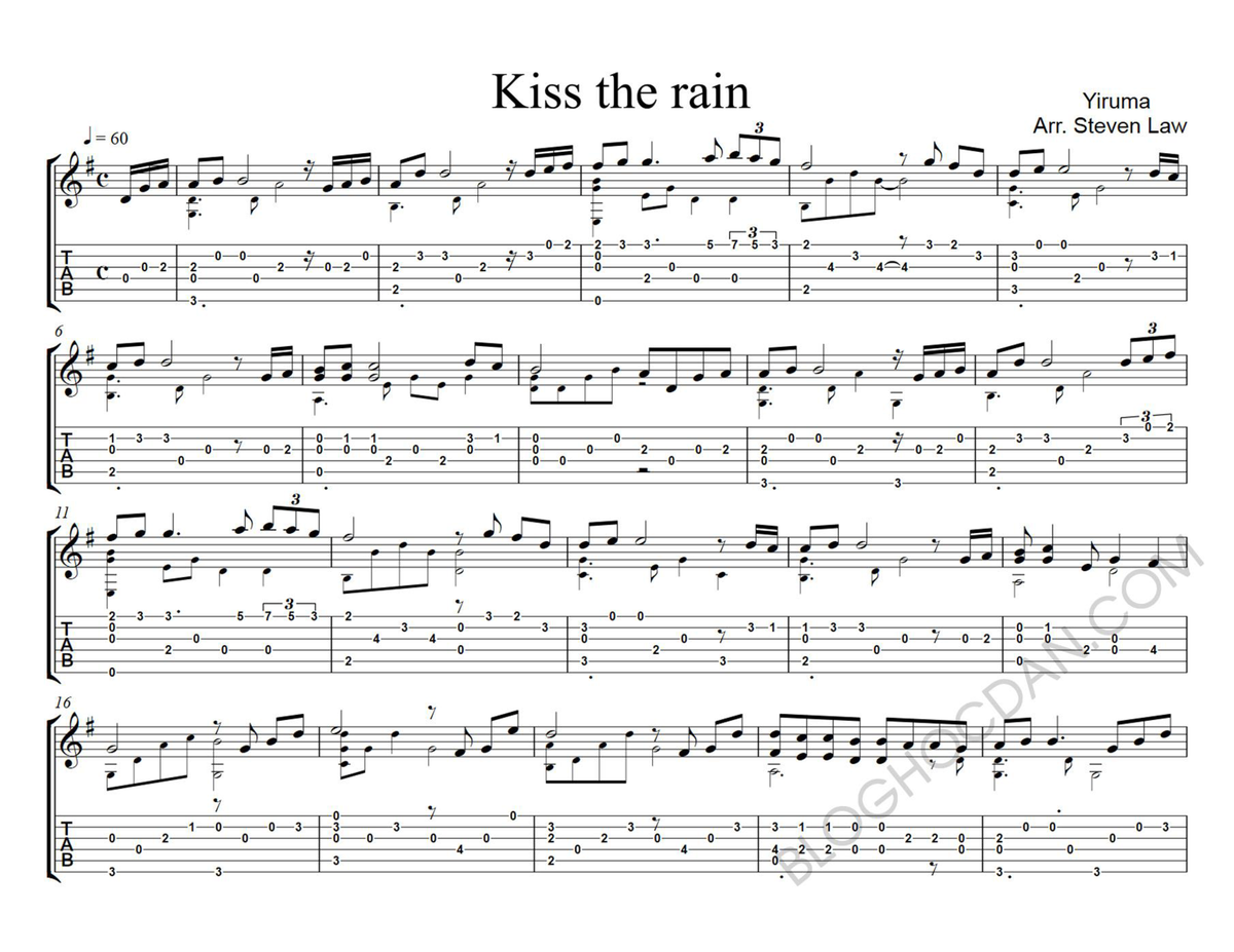 Sheet Tab Guitar Kiss The Rain Yiruma Bloghocdan - Intercultural  Communication - Studocu