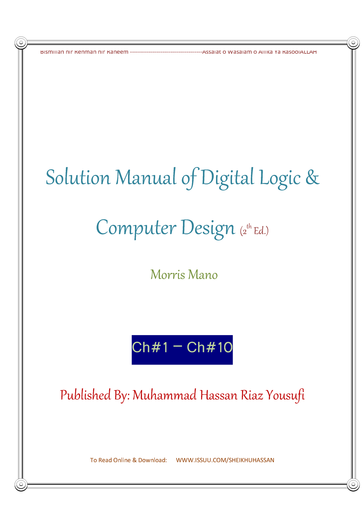 digital design mano 3rd edition solution manual