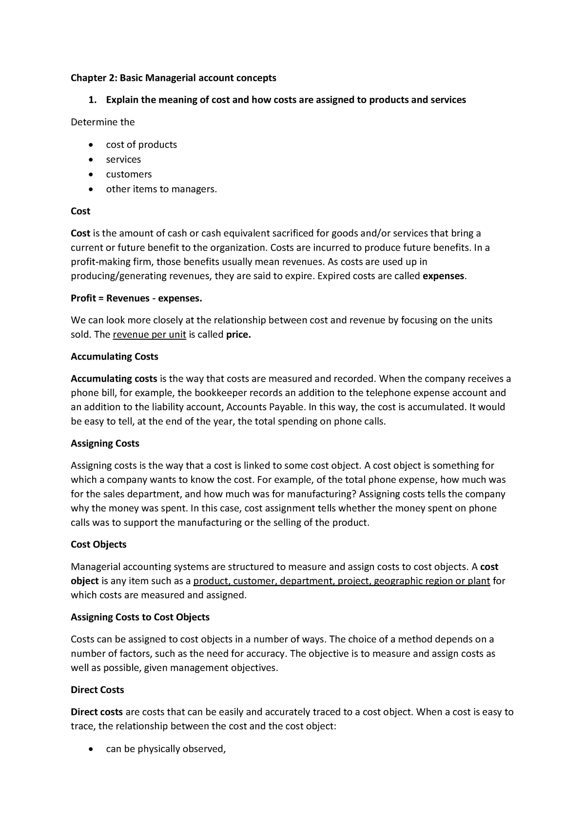 Chapter 2 Basic Managerial accounting concepts - Warning: TT: undefined ...