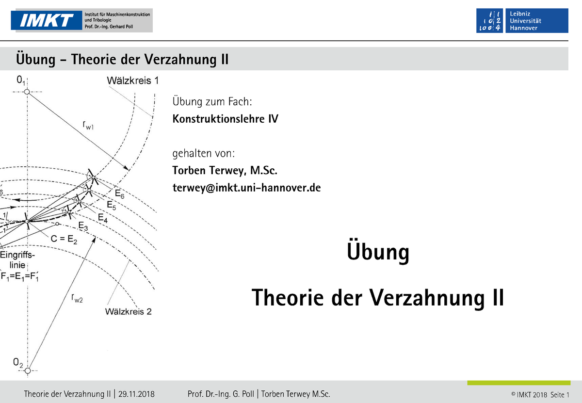 Theorie Der Verzahnung II Ohne Anmerkungen - • 𝑑b • Inv 𝑎y : = 𝜗y Inv ...