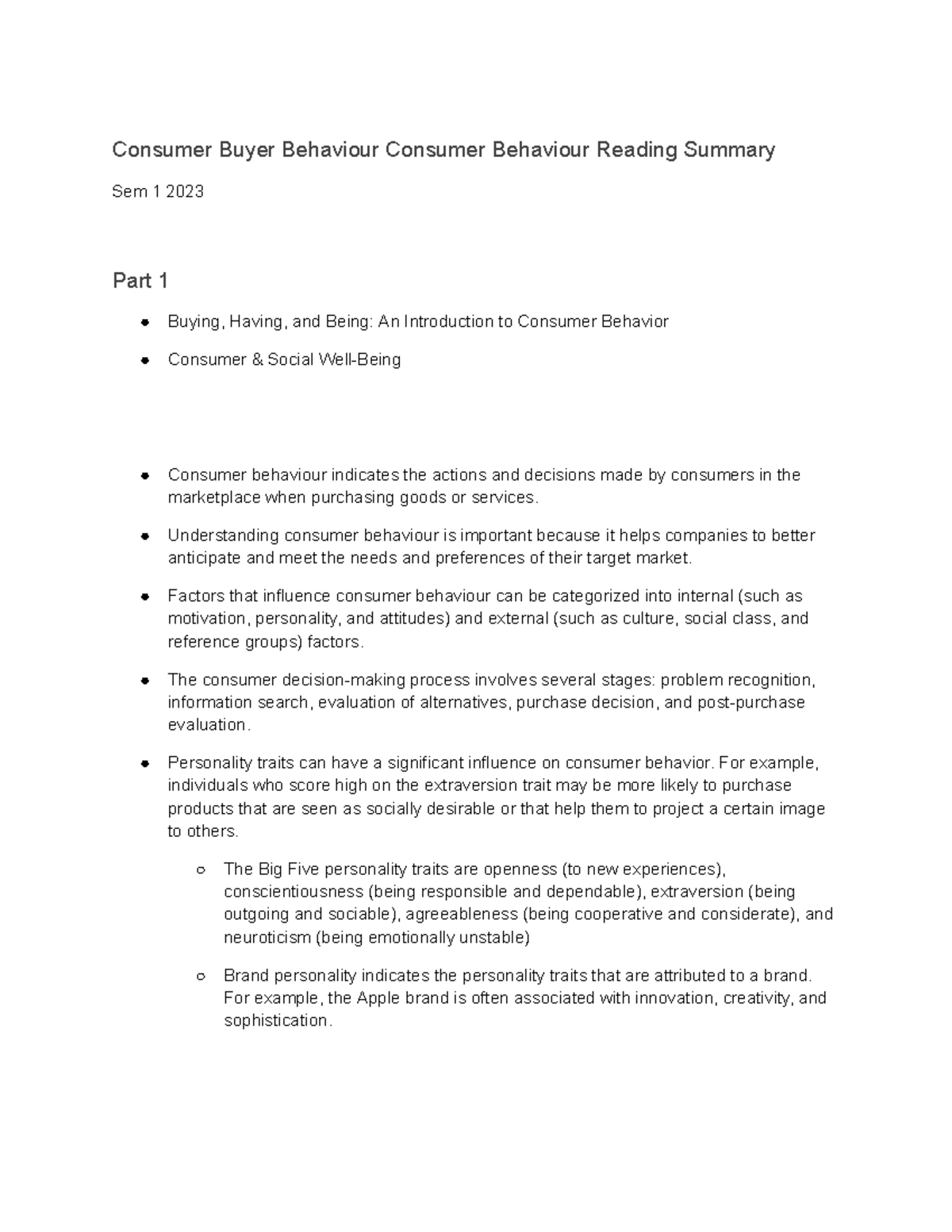 Consumer Buyer Behaviour Consumer Behaviour Reading - Understanding ...