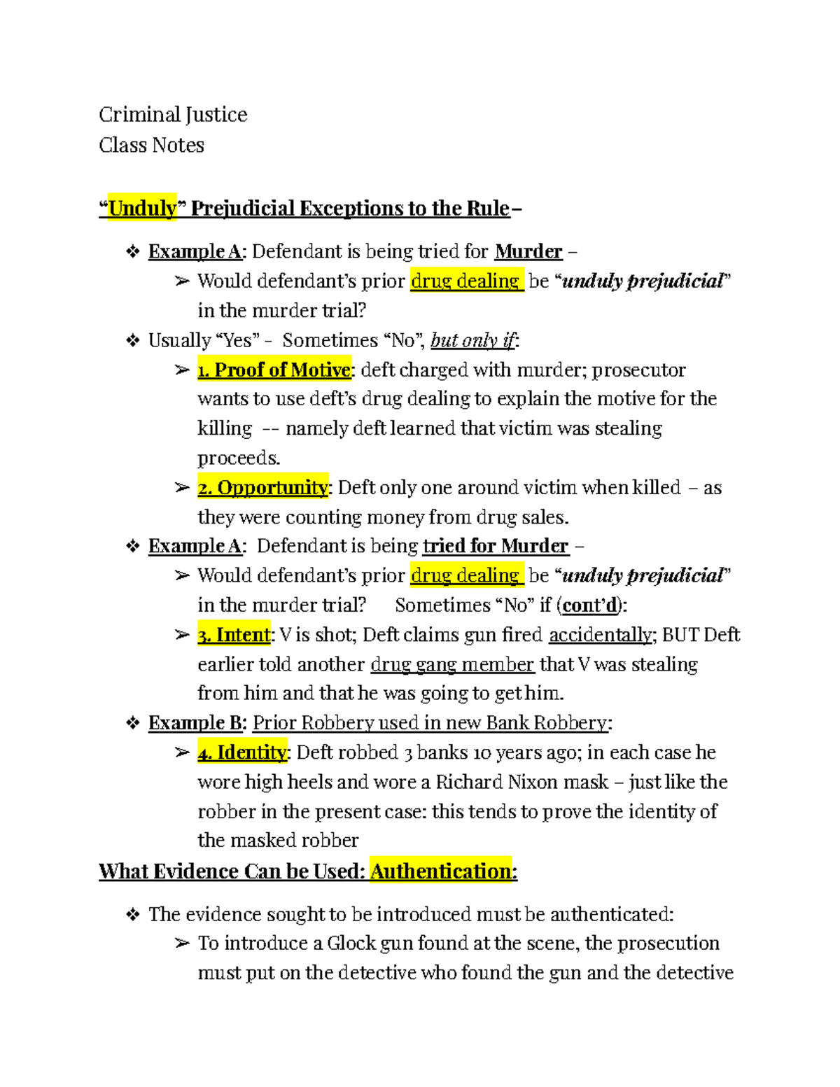 CRJ 5 - what evidence can be used at trial - Criminal Justice Class ...