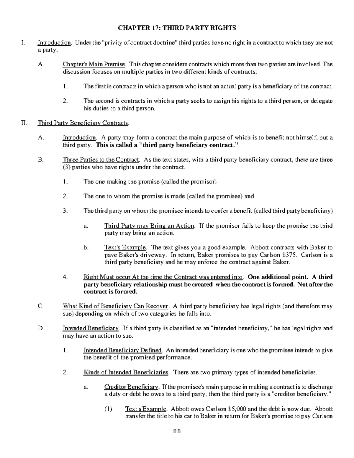 Legal-30 - n/a - 88 CHAPTER 17: THIRD PARTY RIGHTS I. Introductiona ...