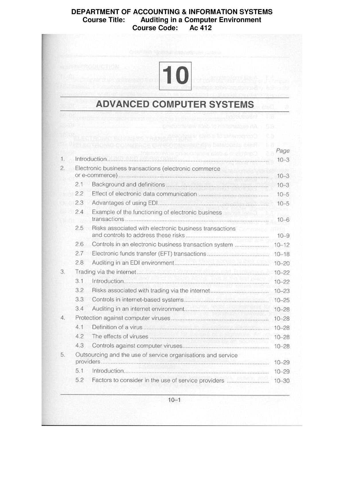 3 - Audit IN Computerised Environment Notes 3 - Course Title: Auditing ...