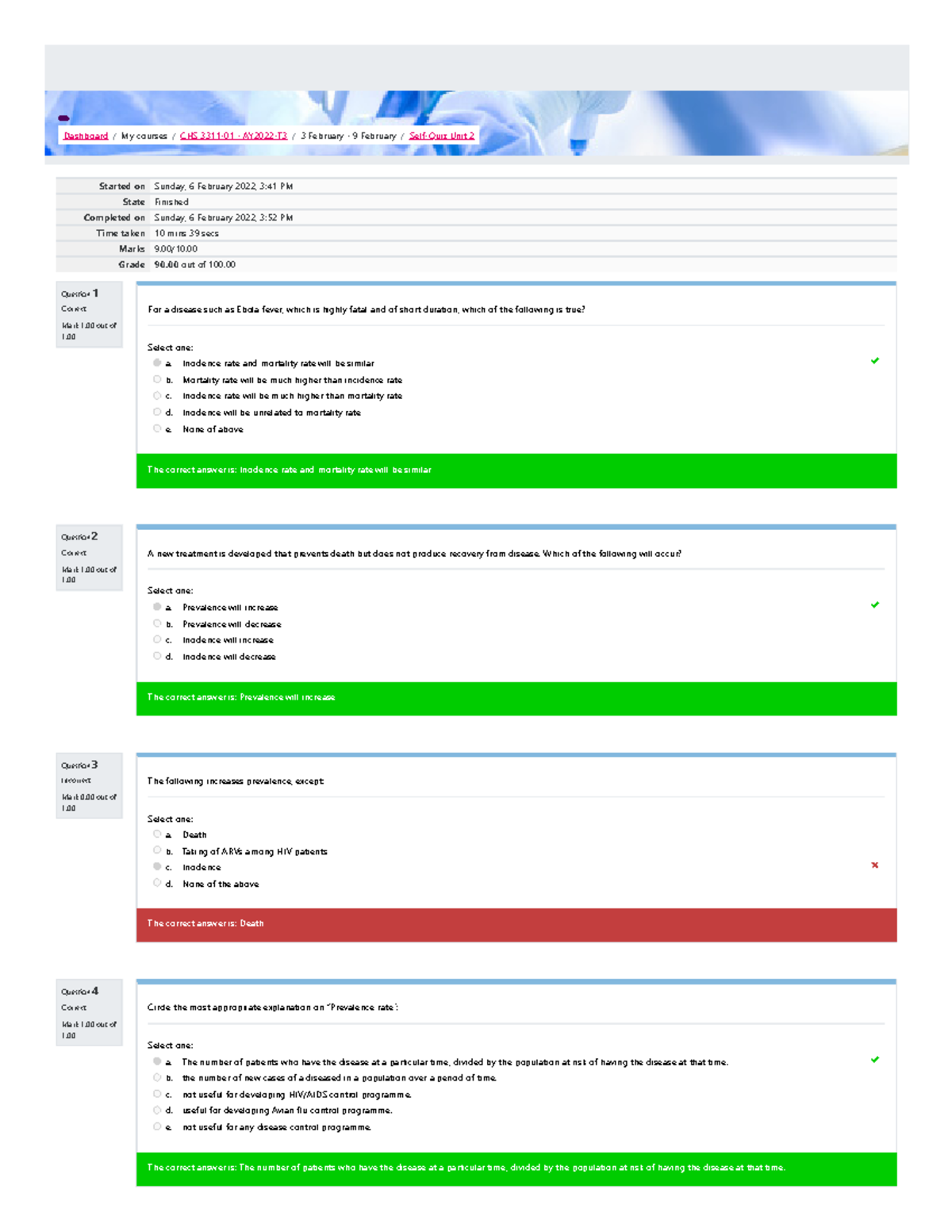 Self-Quiz Unit 2 Attempt review 3 - Question 1 Correct Mark 1 out of 1 ...
