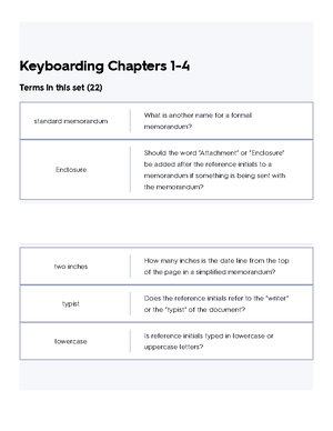 Unit 1- Basic Keyboarding Terminology Flashcards Quizlet - Unit 1 ...