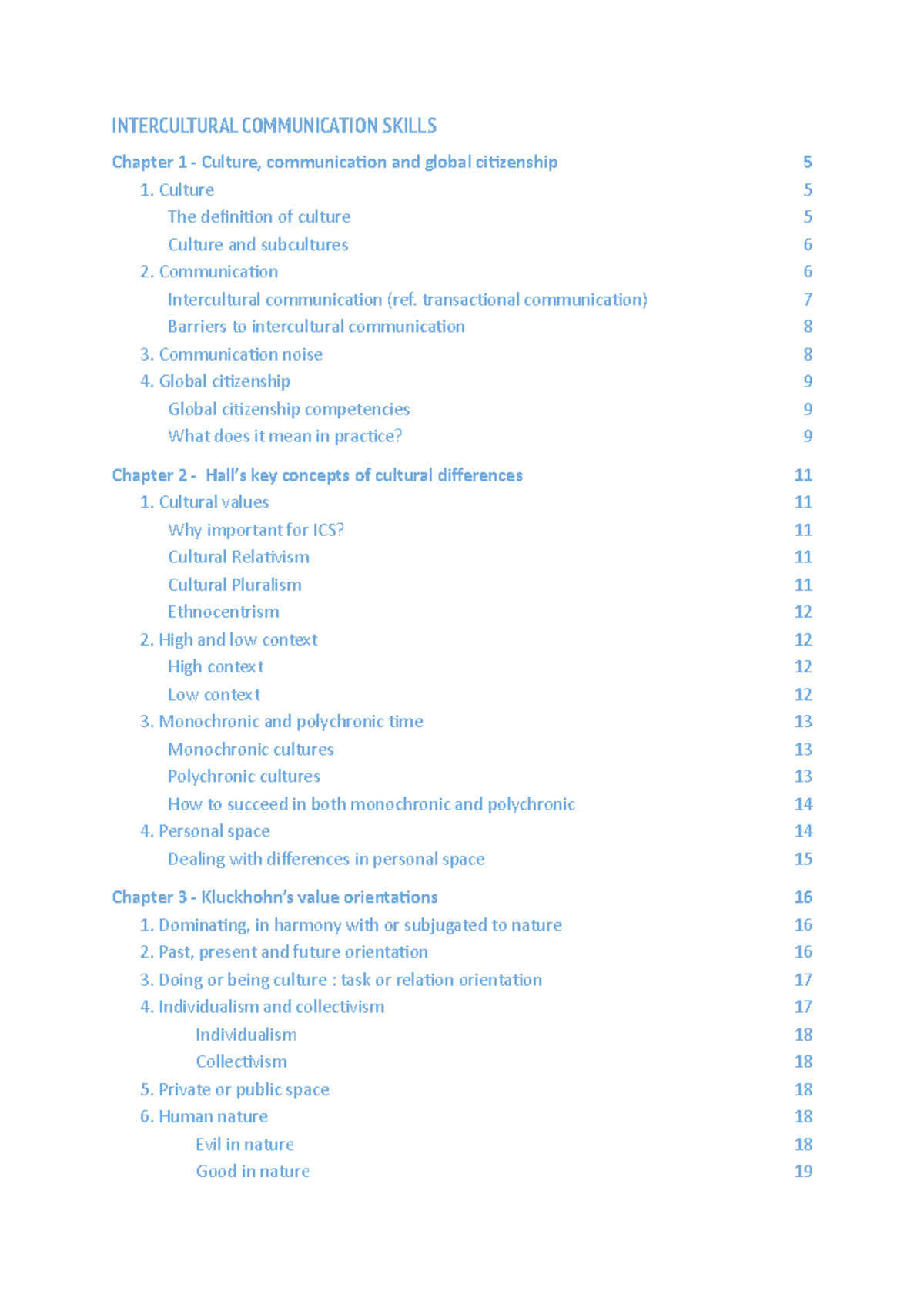 ICS - Summary of ICS - INTERCULTURAL COMMUNICATION SKILLS Chapter 1 ...