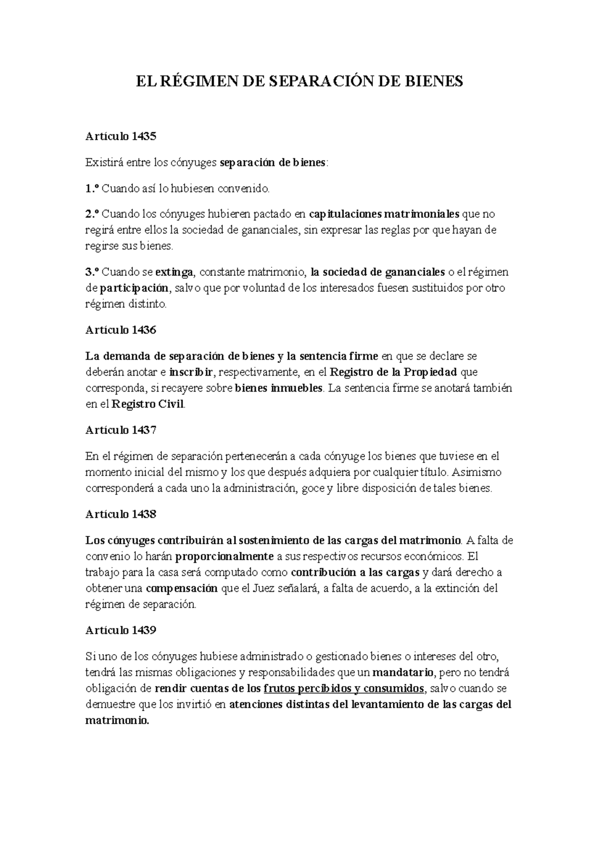 EL RÉgimen DE SeparaciÓn DE Bienes EL RÉGIMEN DE SEPARACIÓN DE BIENES