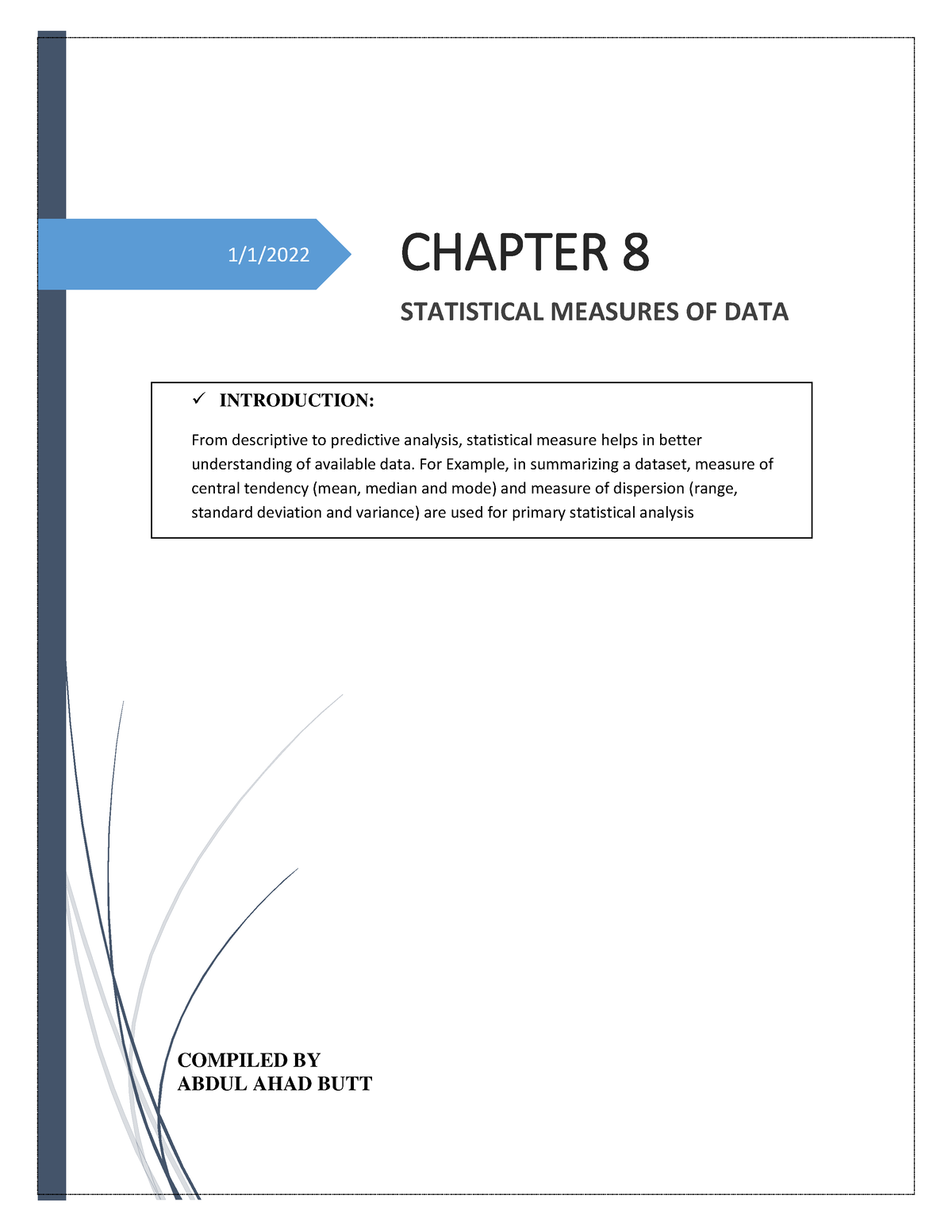 Chapter 8 - NOTES BY ABDUL AHAD - Quantitative Methods - ICAP - Studocu