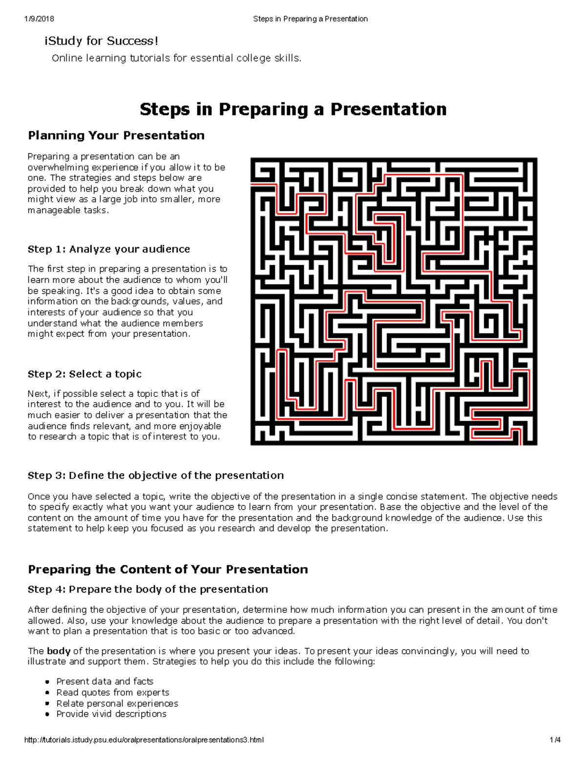Steps in Preparing a Presentation - iStudy for Success! Online learning ...
