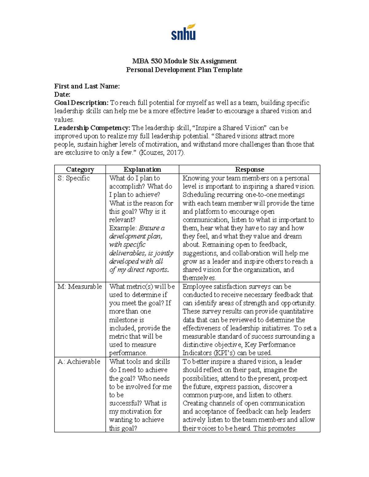 mba 530 module 6 assignment