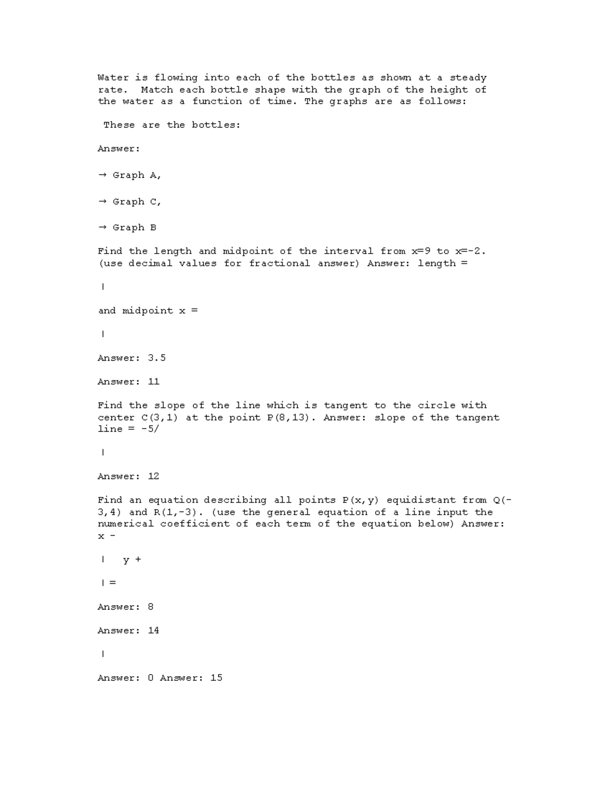 Math6100 - math - Water is flowing into each of the bottles as shown at ...