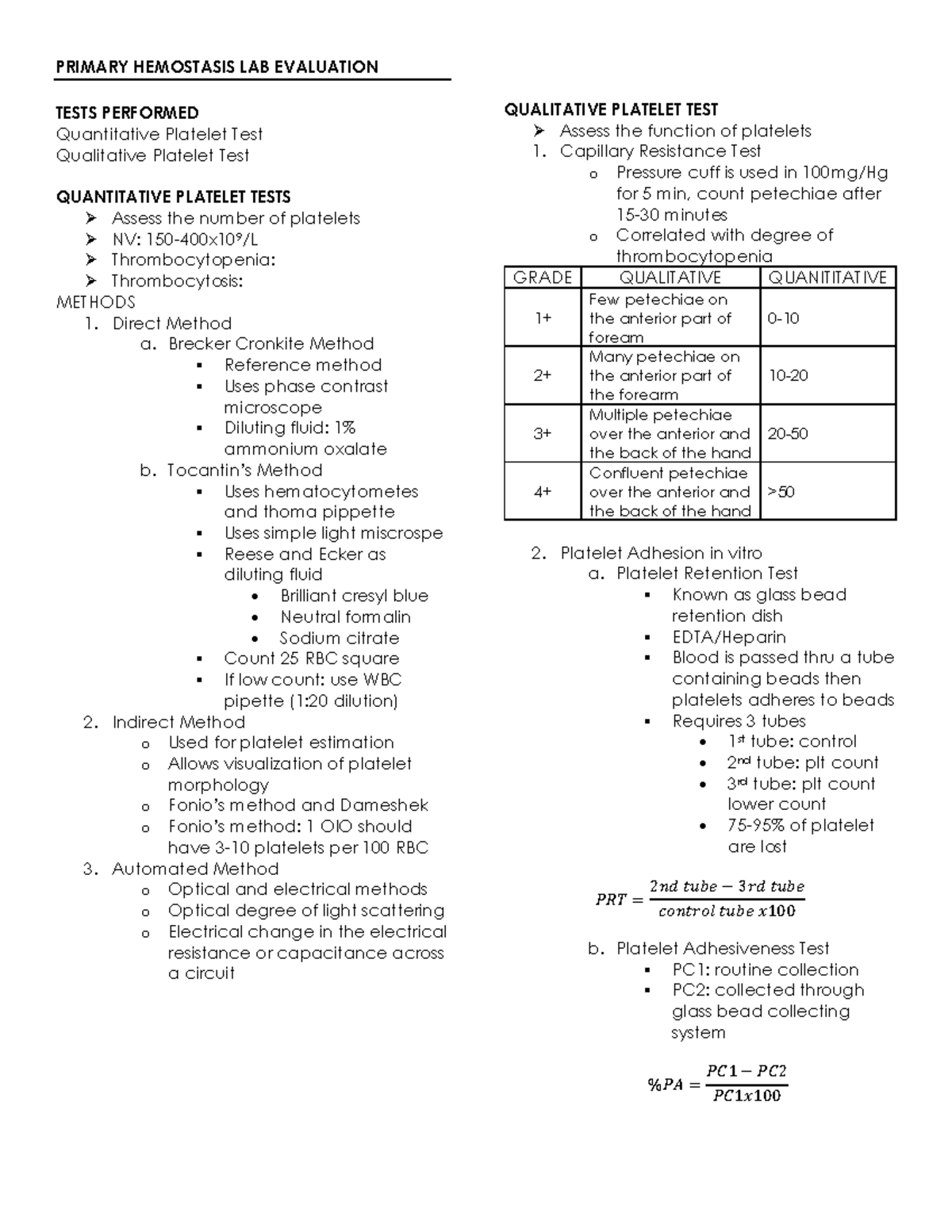 Week 8 Midterms Primary Hemostasis Laboratory Evaluation converted ...