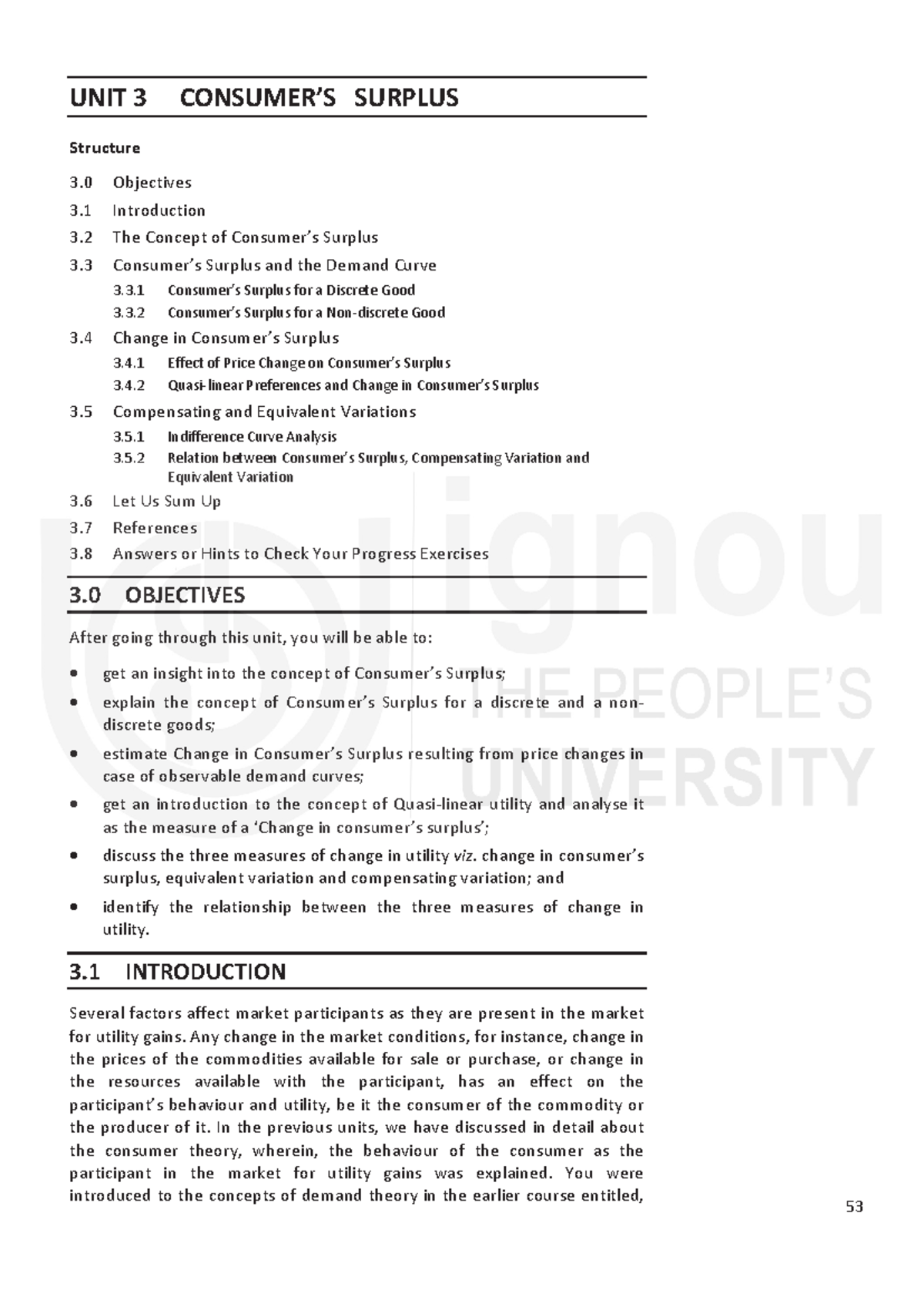 Unit-3 - comprehensive notes - Consumer’s Surplus UNIT 3 CONSUMER’S ...