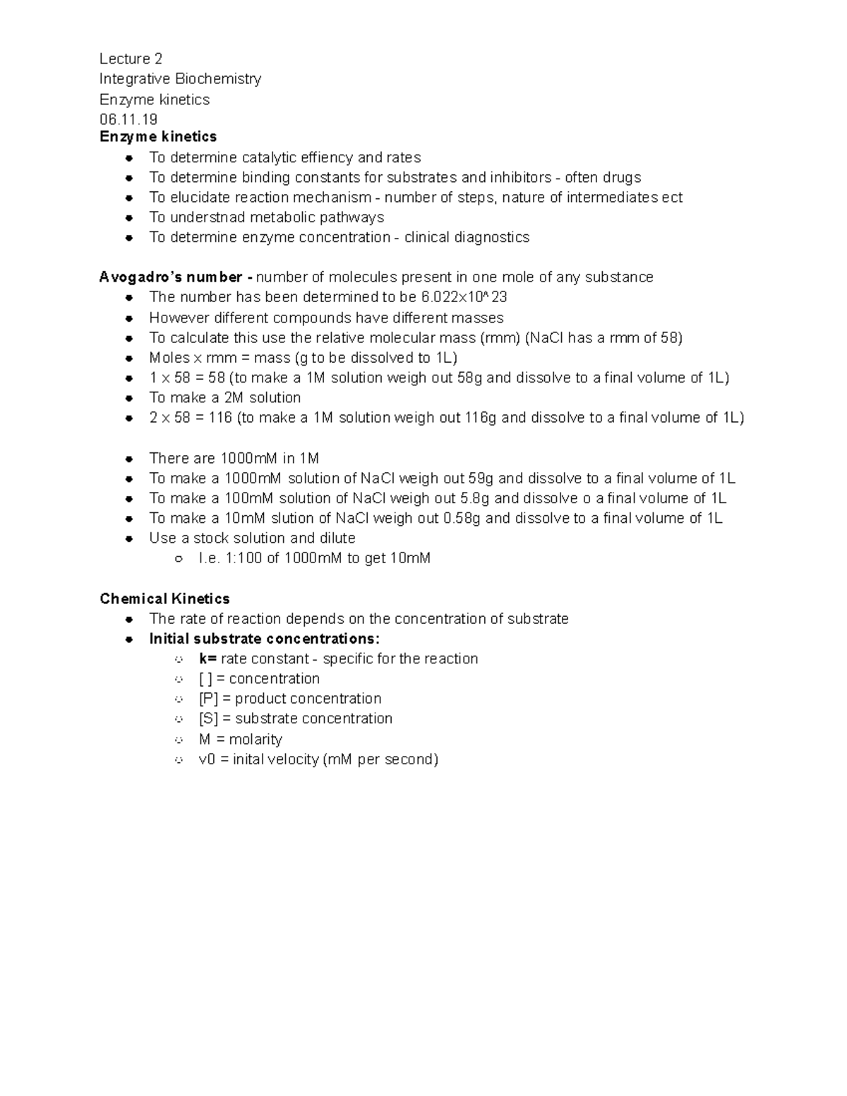 Enzyme Kinetics - Integrative Biochemistry Enzyme kinetics 06. Enzyme ...