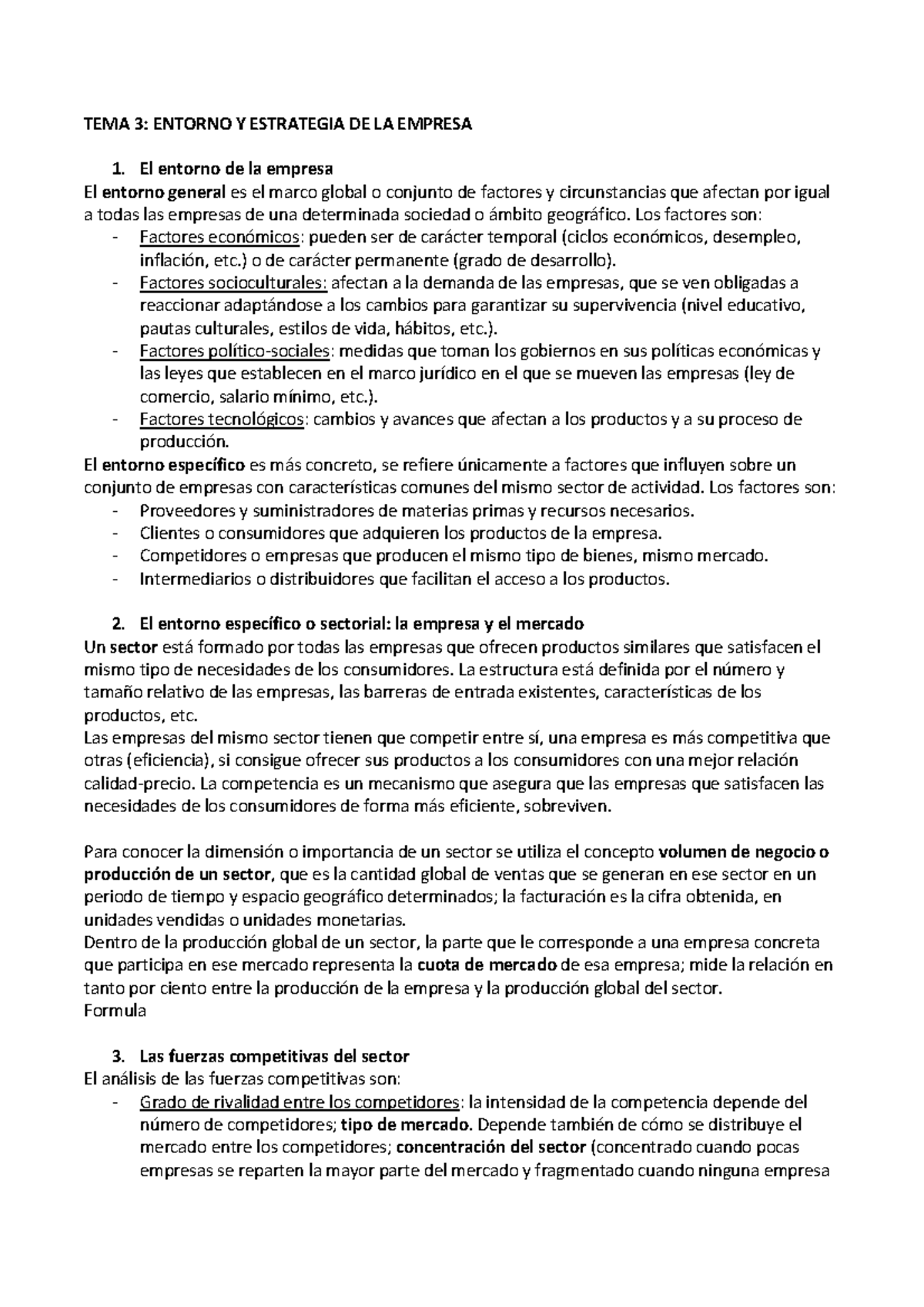 3. Entorno y estrategia (PDF) - TEMA 3: ENTORNO Y ESTRATEGIA DE LA ...