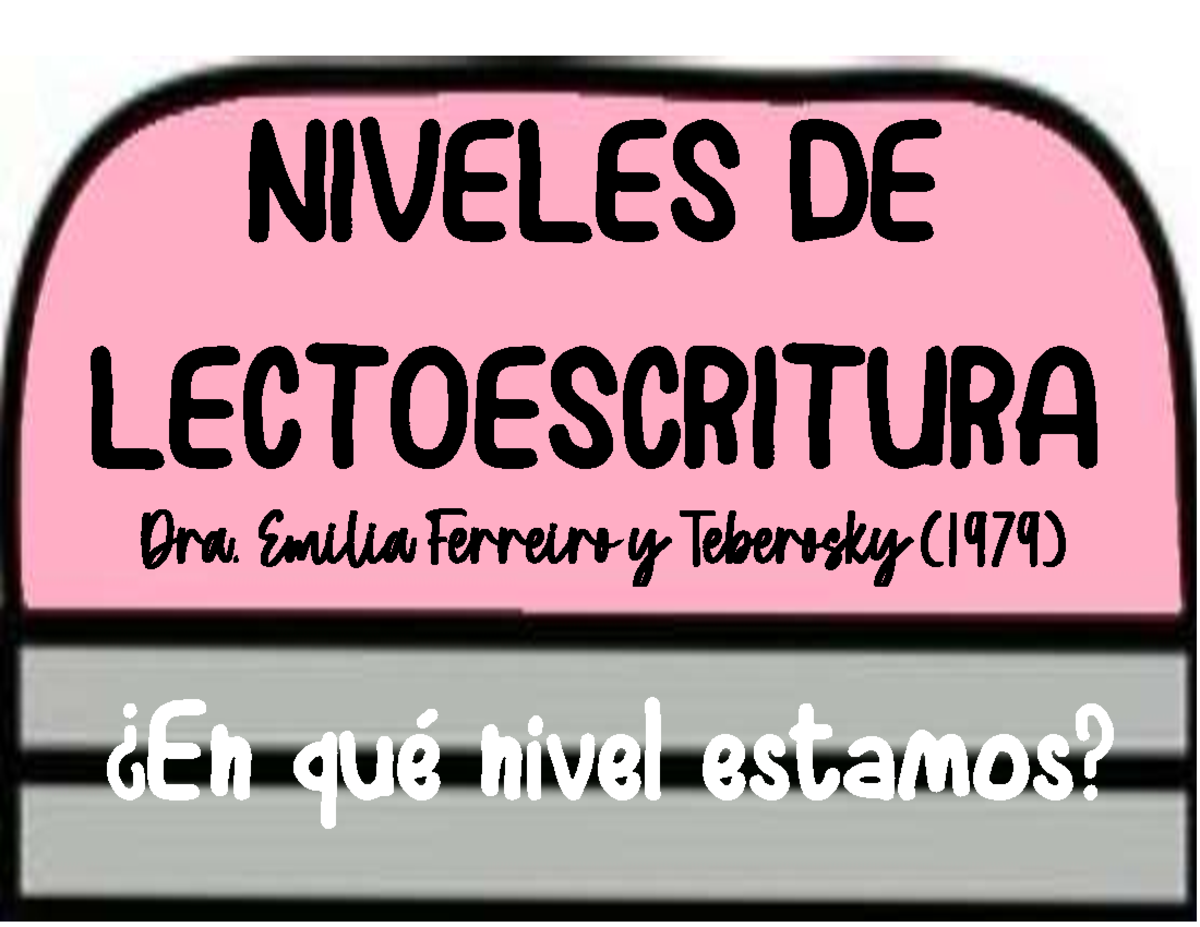 Niveles DE Lectoescritura - NIVELES DE LECTOESCRITURA Dra. Emilia