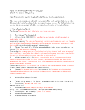 Test 2 Study Guide - Lecture notes Test Two - PSYC 101: Introduction to ...