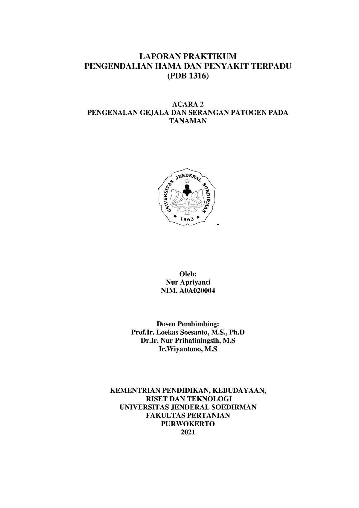 Pengenalan Hama Tumbuhan - LAPORAN PRAKTIKUM PENGENDALIAN HAMA DAN ...