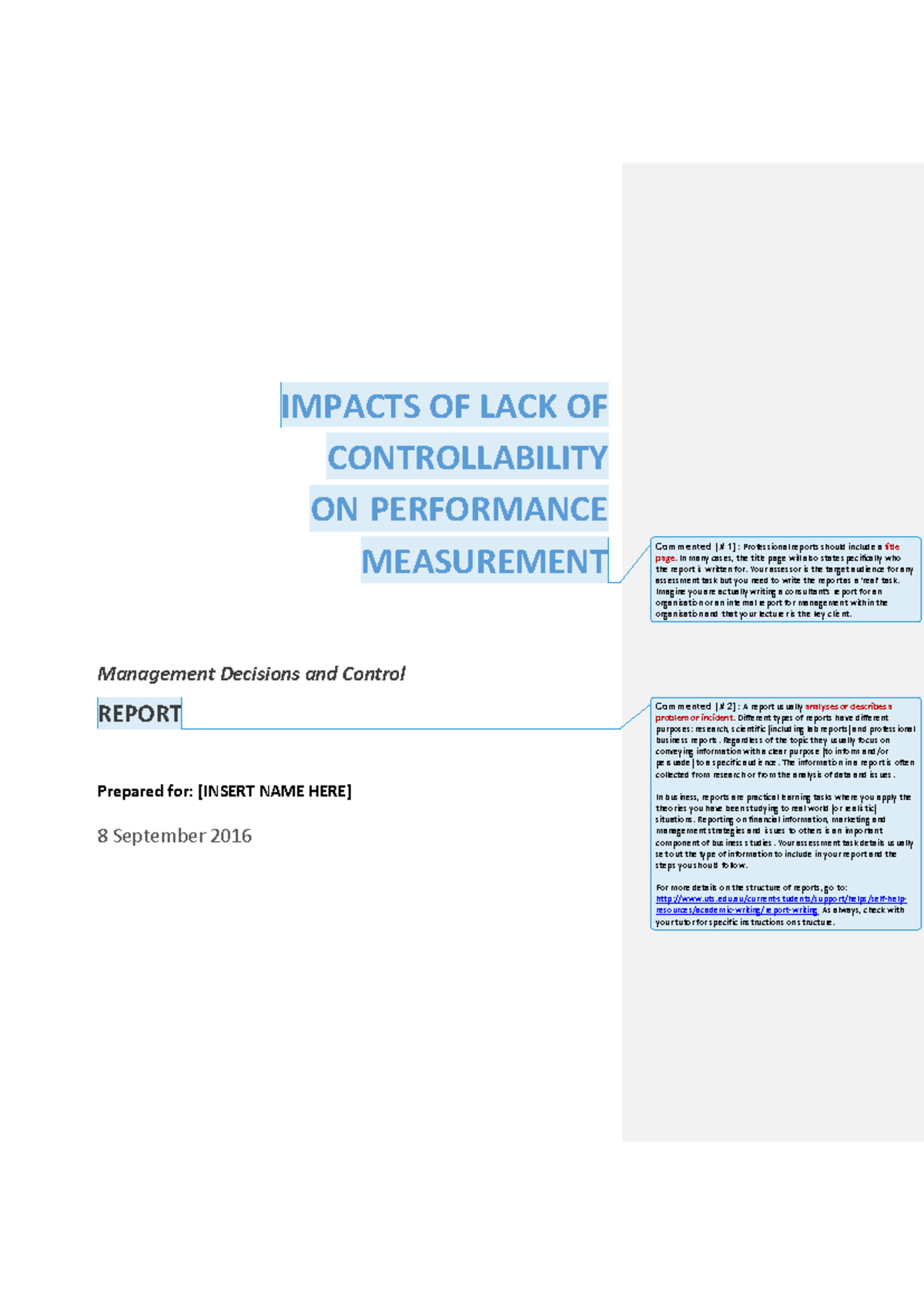 Management-Decisions-and-Control-Academic-Report-Example - IMPACTS OF ...