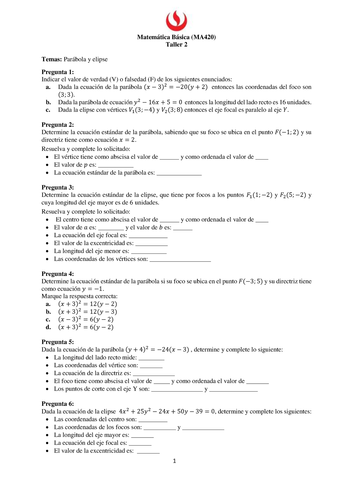 Taller 2 Semana 2(1) - Matemática Básica - UPC - Studocu