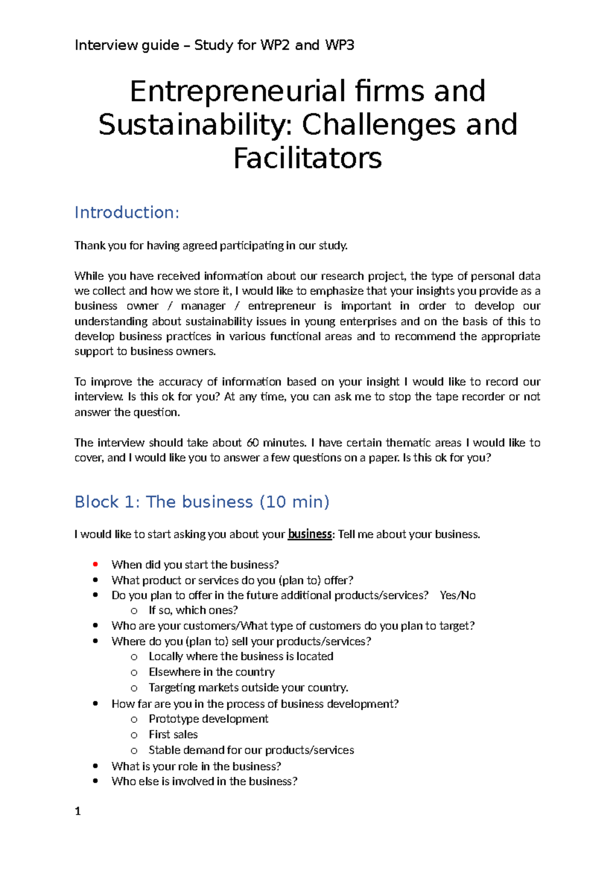 Elaborated interview guide final Eng - Entrepreneurial firms and ...