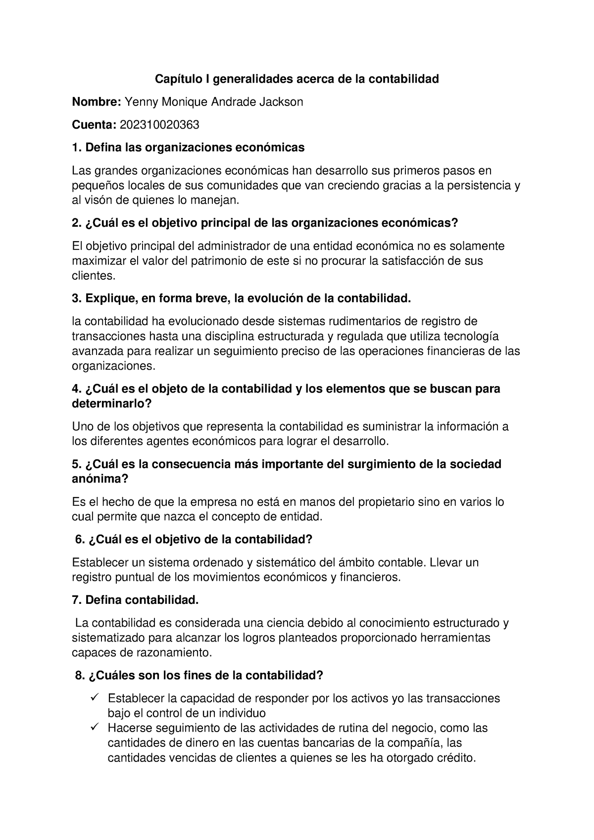 Capitulo Con Espero Les Ayude Cap Tulo I Generalidades Acerca De La Contabilidad Nombre