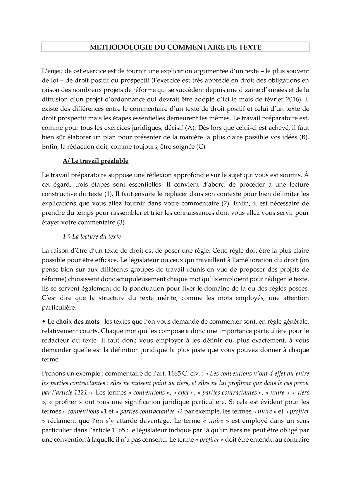 PDF Méthodologie Commentaire De Texte Droit PDF Télécharger Download