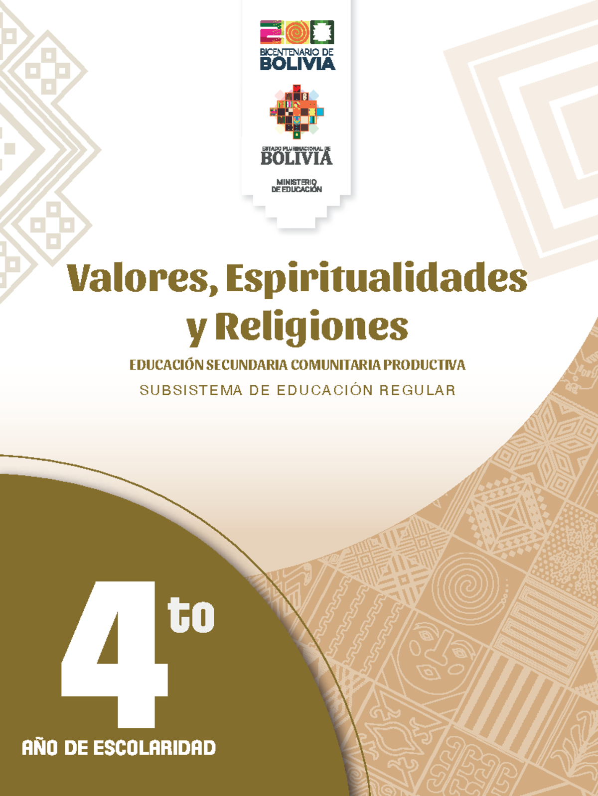 4to ano de escolaridad Valores Espiritualidades y Religiones 2024 - AÑO ...