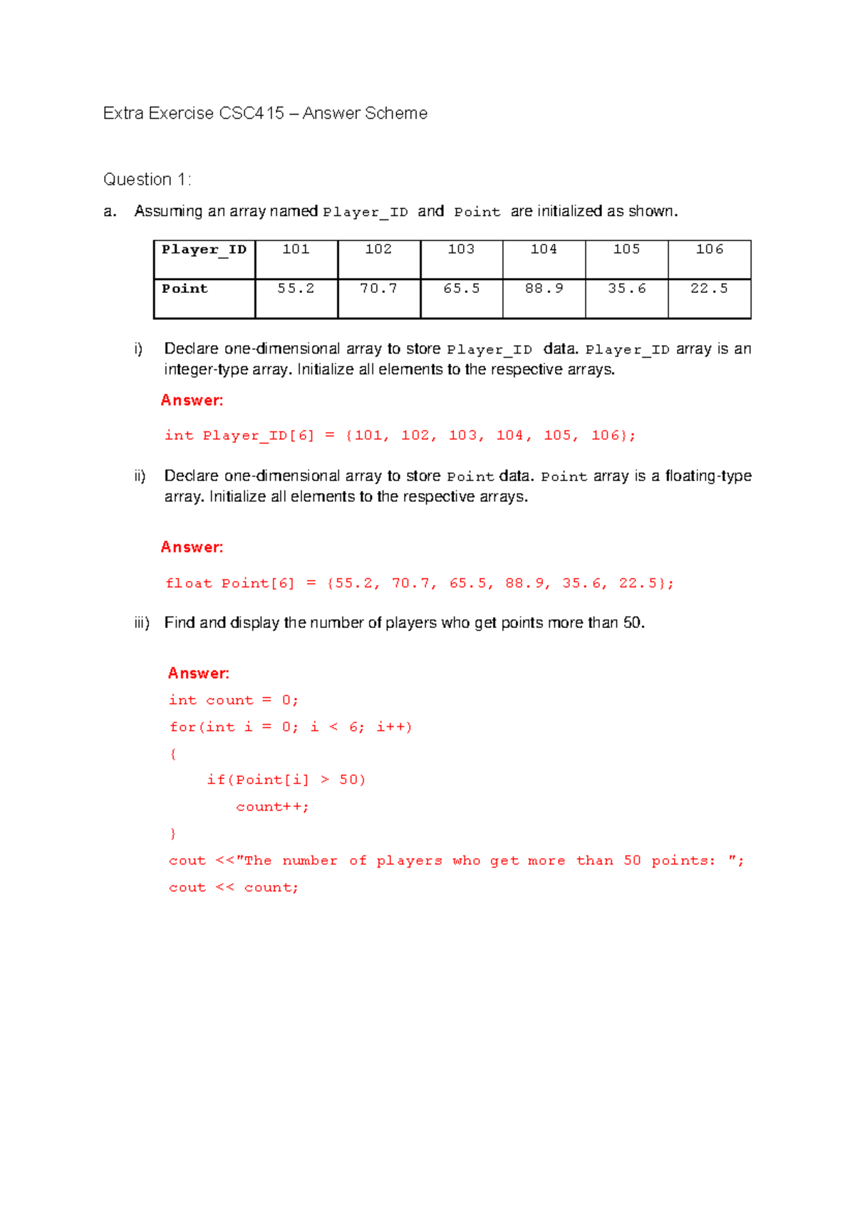 Extra Exercise Csc415 Array And Function Scheme Extra Exercise Extra Exercise Csc415 Array And Function Scheme Extra Exercise