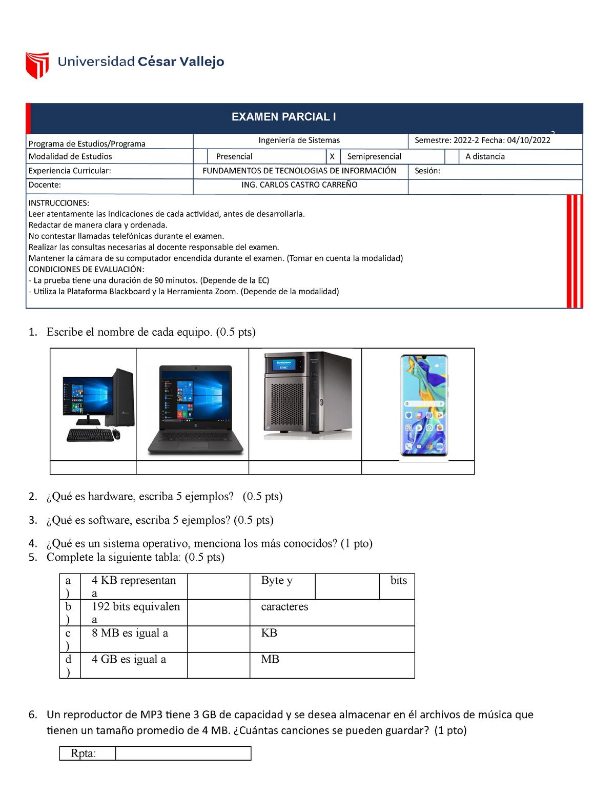 Examen Parcial I - Guia - Programa De Estudios/Programa EXAMEN PARCIAL ...