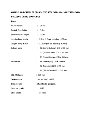 Etabs example - Useful for practical Lab in m.tech