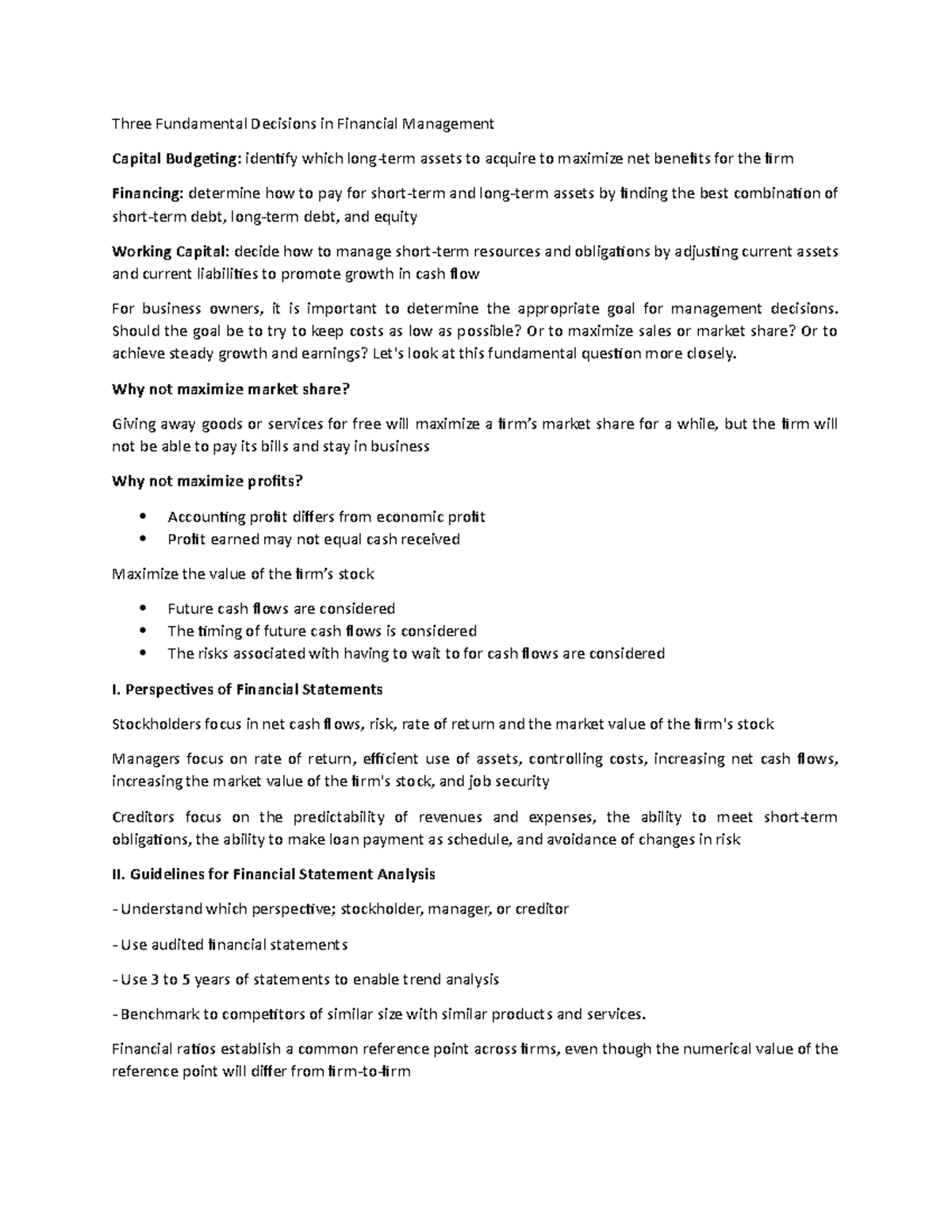 Midterm Fin Man - Lecture notes 1-4 - Financial accounting - Studocu