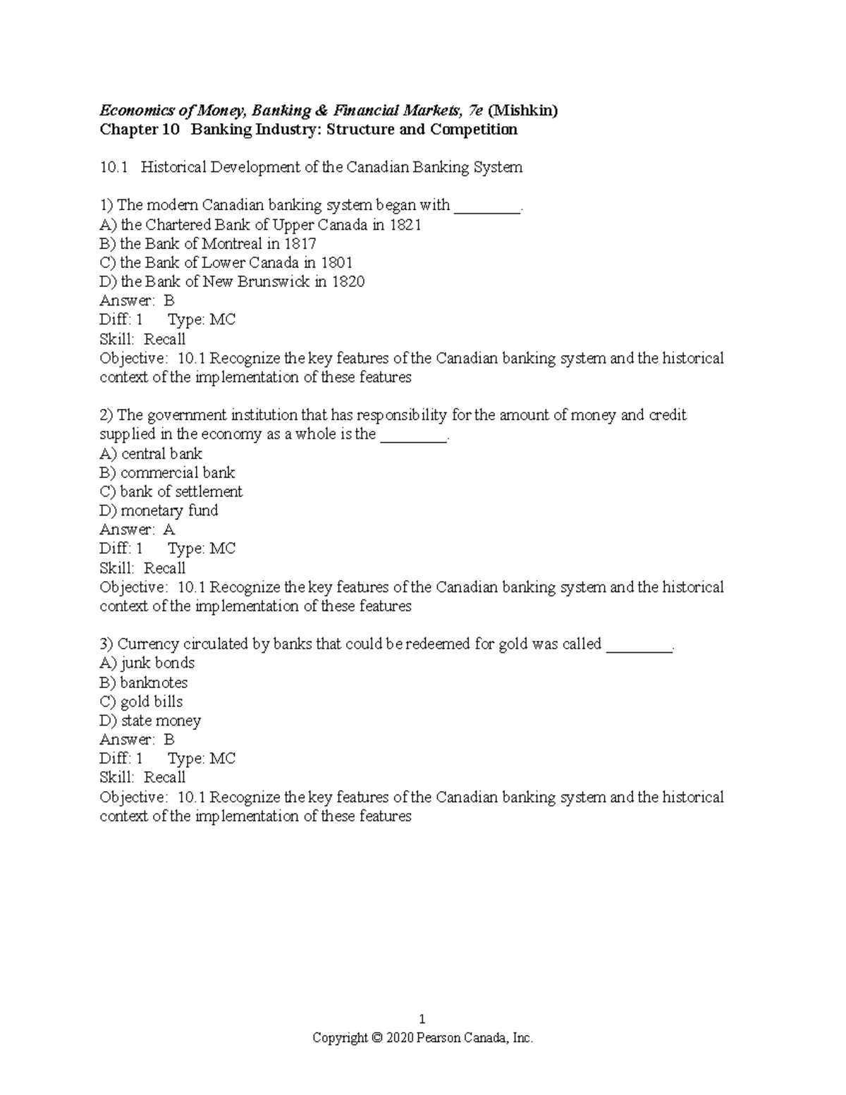 Mishkin economics 7ce TIF ch10 Economics of Money, Banking
