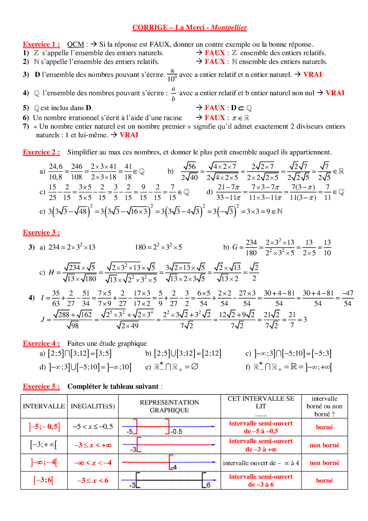 Corrige devoir 1 14 - Cours - CORRIGE – La Merci - Montpellier Exercice ...