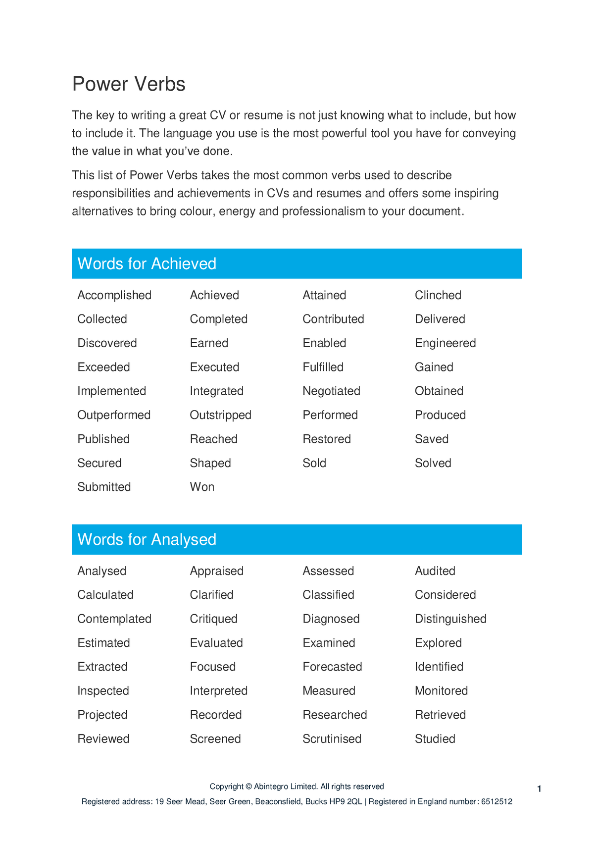 power verbs for essay