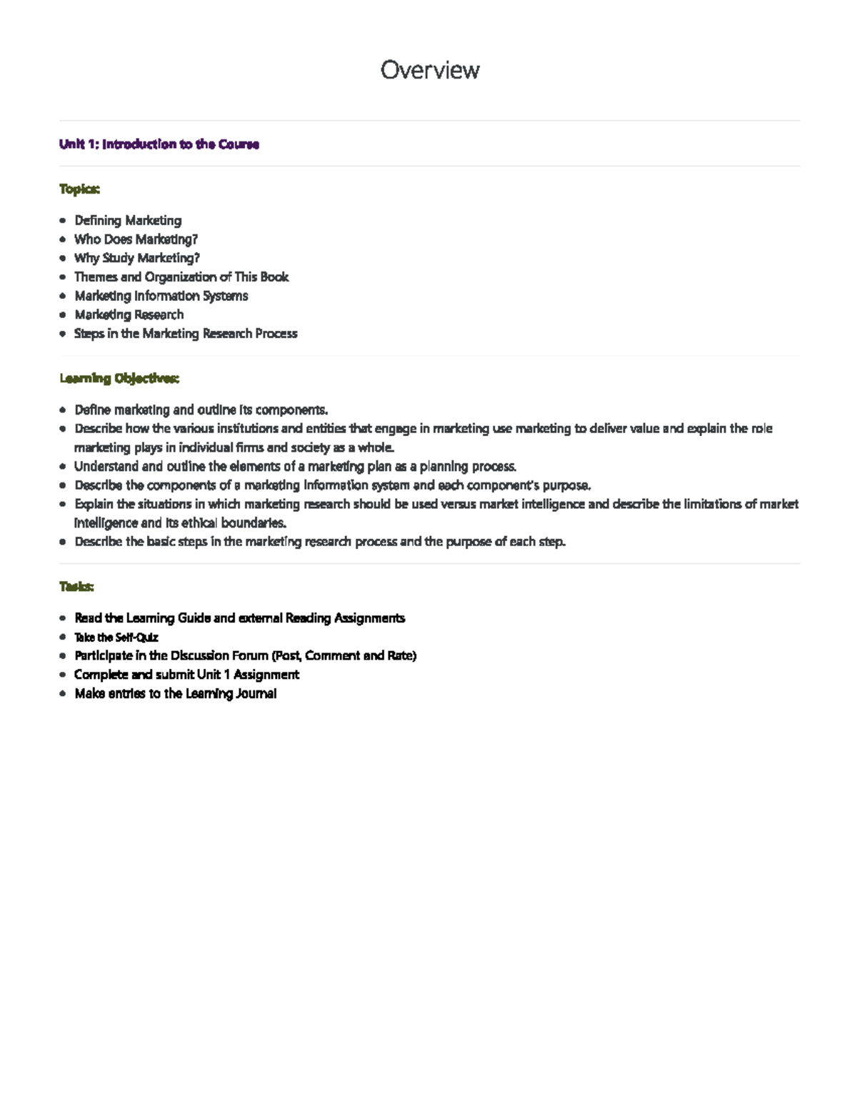 Unit 1 Learning Guide - Overview Unit 1: Introduction to the Course ...