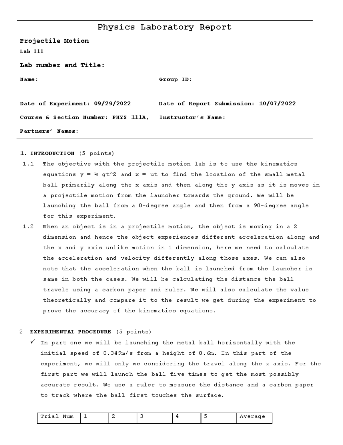 projectile-motion-111a-physics-laboratory-report-projectile-motion