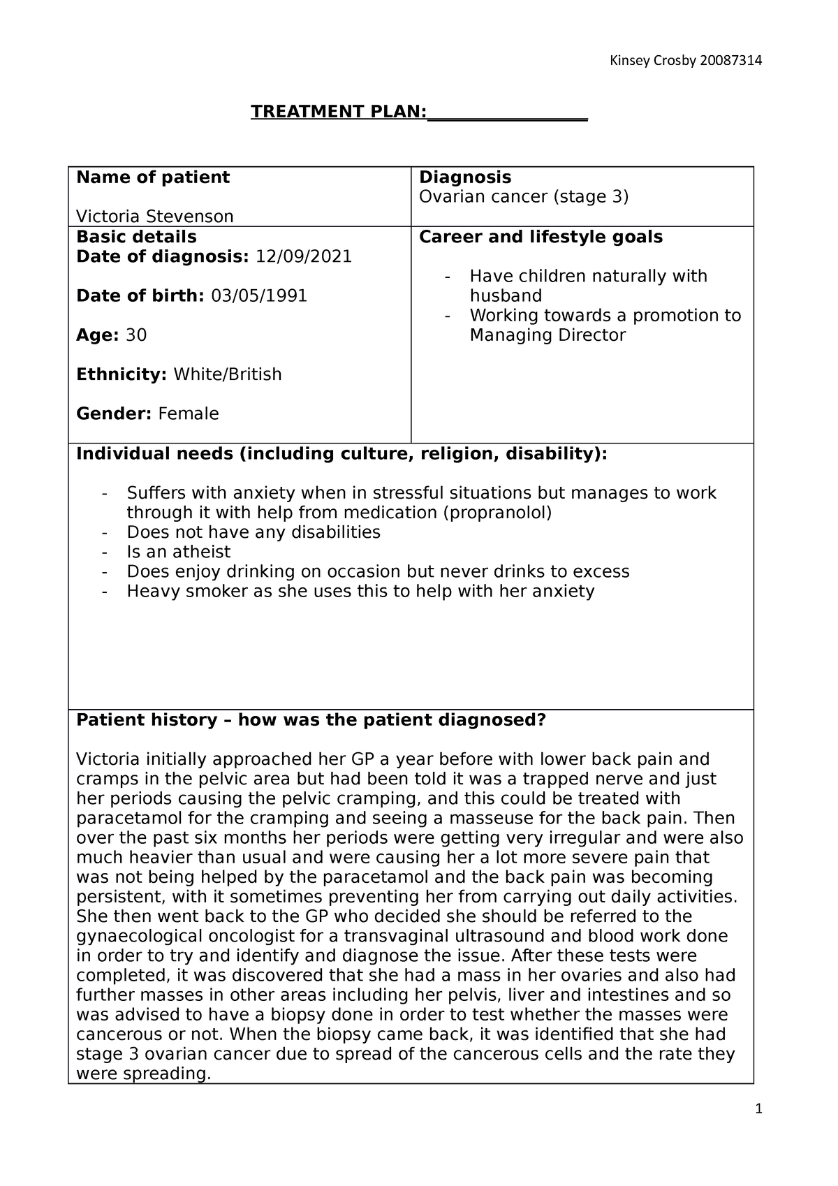 a level health and social care coursework examples
