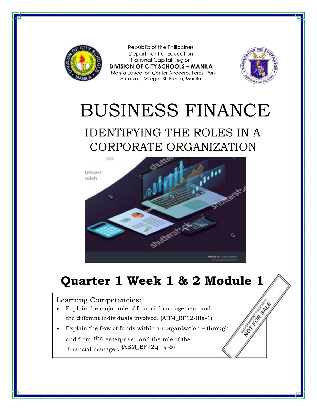 477694017 ABM Business Finance 12 Q1 W1 W2 Mod1 Pdf - Republic Of The ...