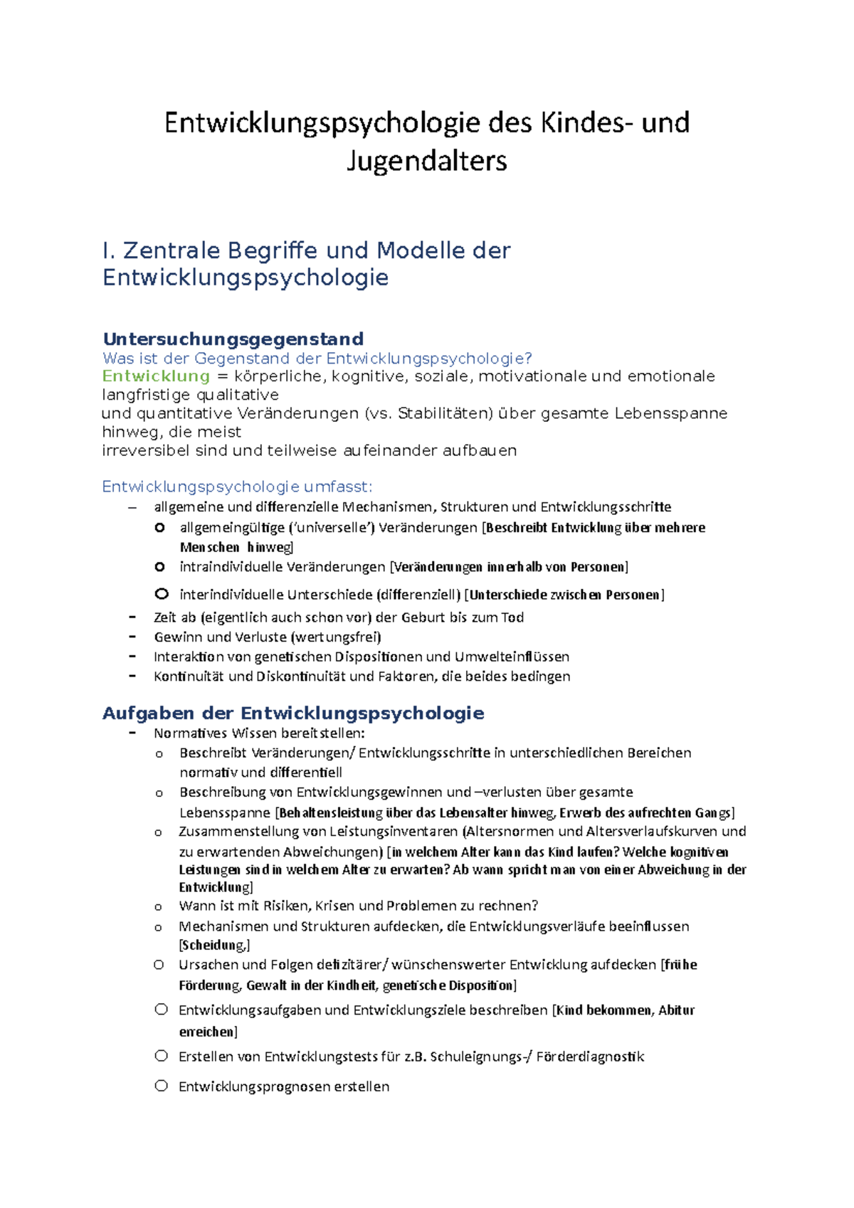 Entwicklungspsychologie Des Kindes Und Jugendalters Für Bachelor Fertige Entwicklungspsychologie des Kindes - Entwicklungspsychologie