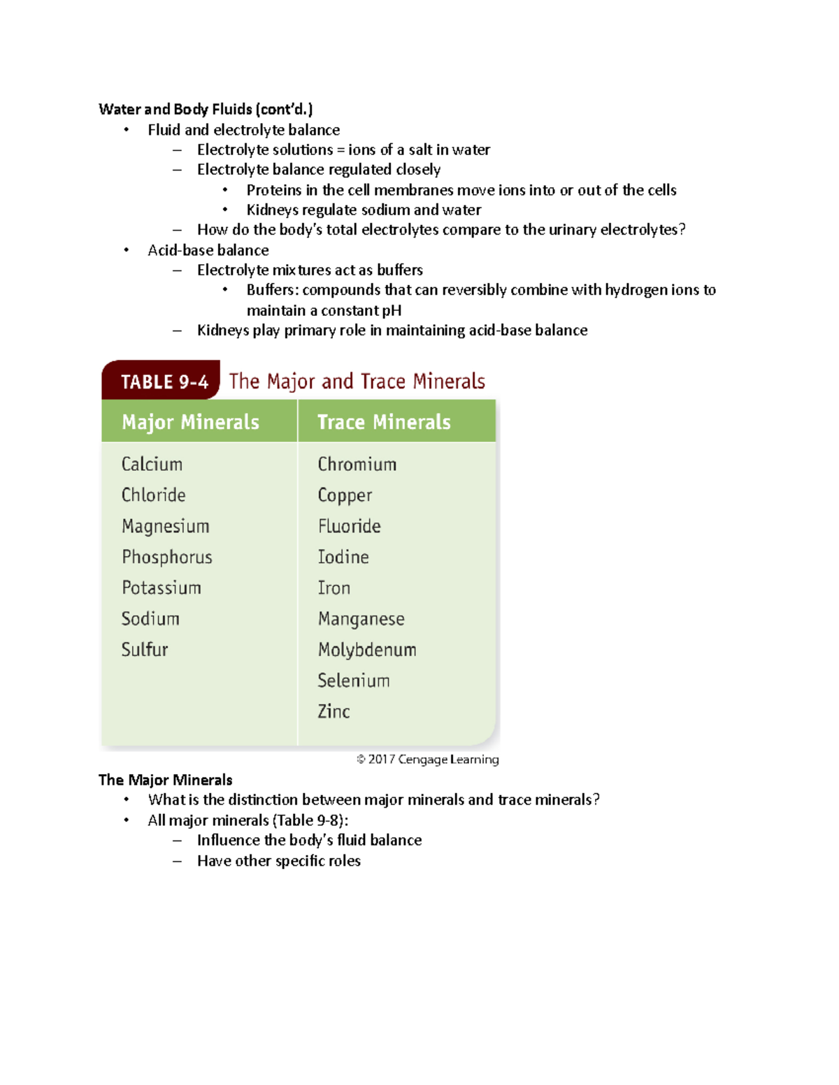 Ch. 9 (FCS 251) Part 2 - Professor: Heather Dykes - Water and Body ...