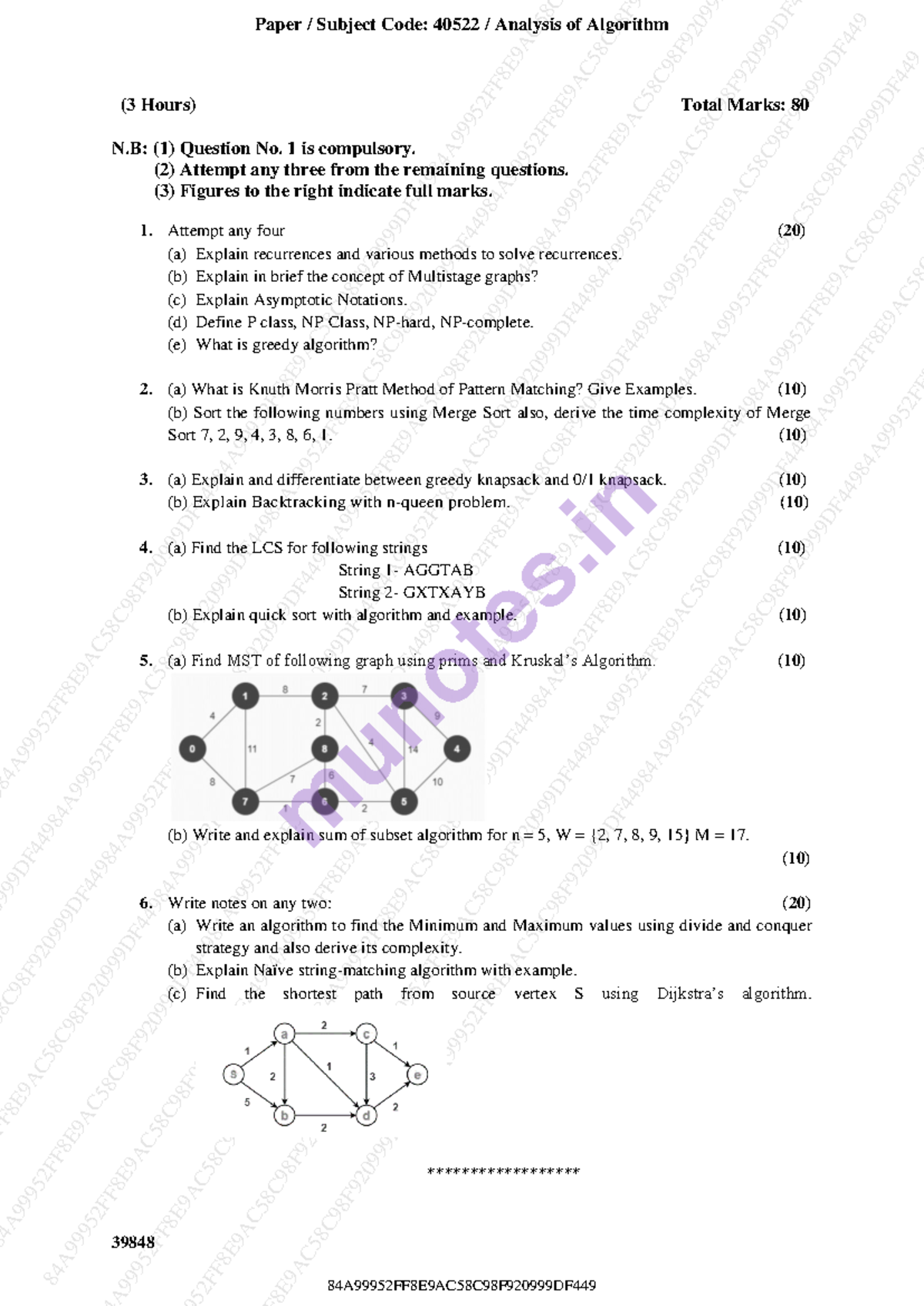 10039848 Analysis of Algorithm - - Studocu