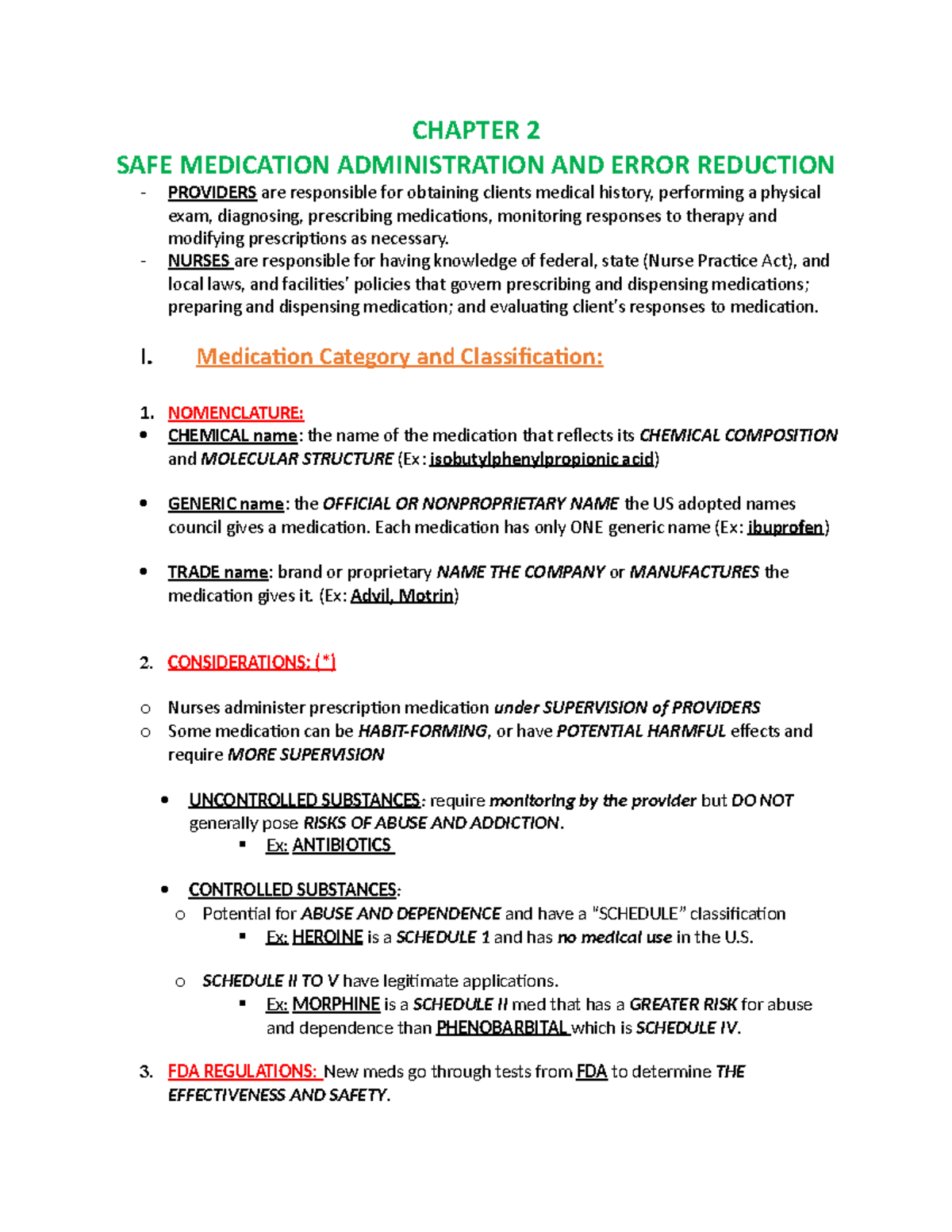 Chapter 2 ATI GOOD CHAPTER 2 SAFE MEDICATION ADMINISTRATION AND