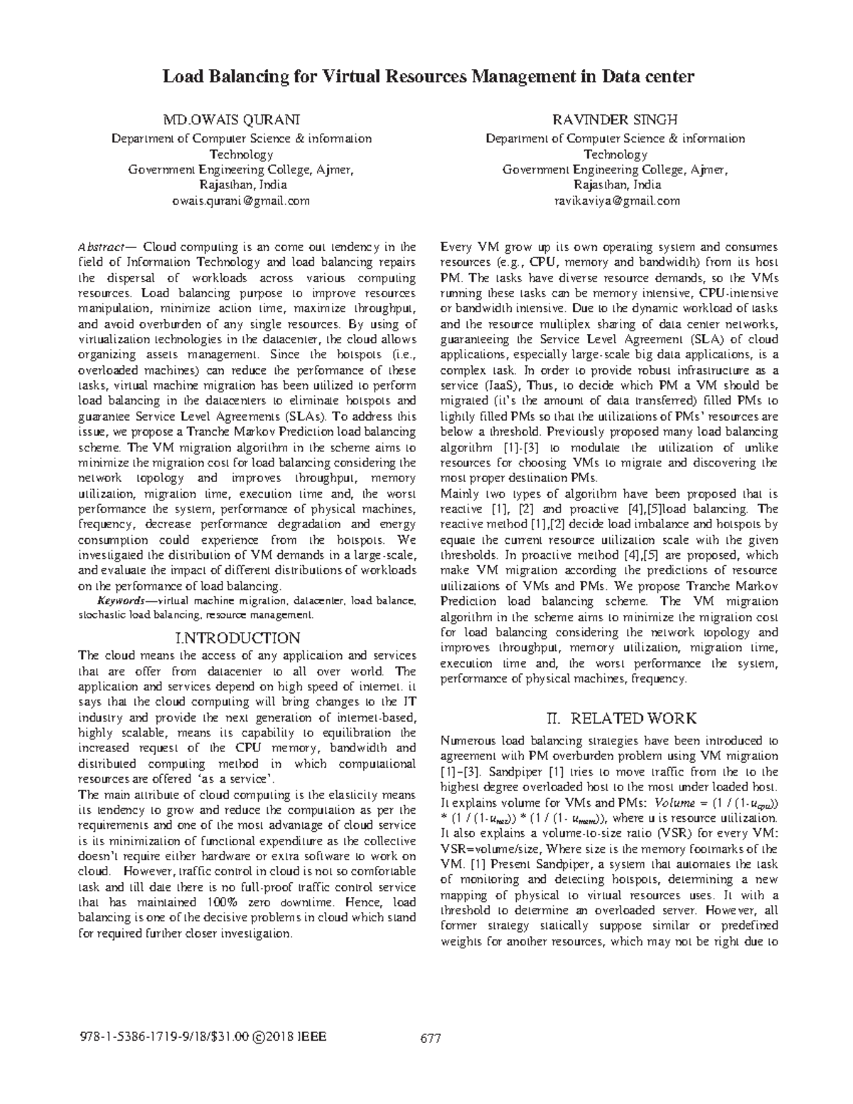 Load Balancing for Virtual Resources Management in Data Center - Load ...