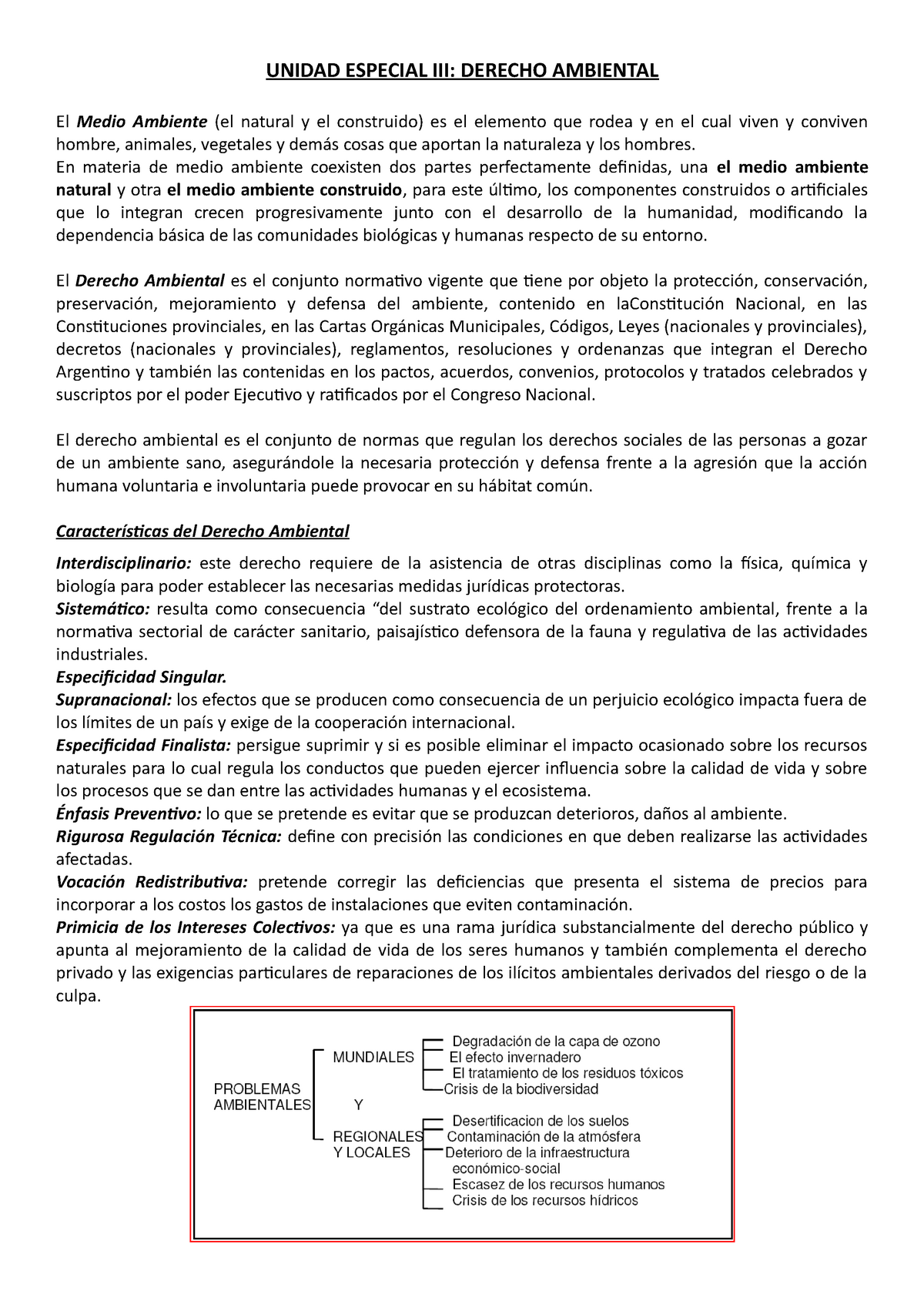 Esp Derecho Ambiental Unidad Especial Iii Derecho Ambiental El Medio Ambiente El Natural