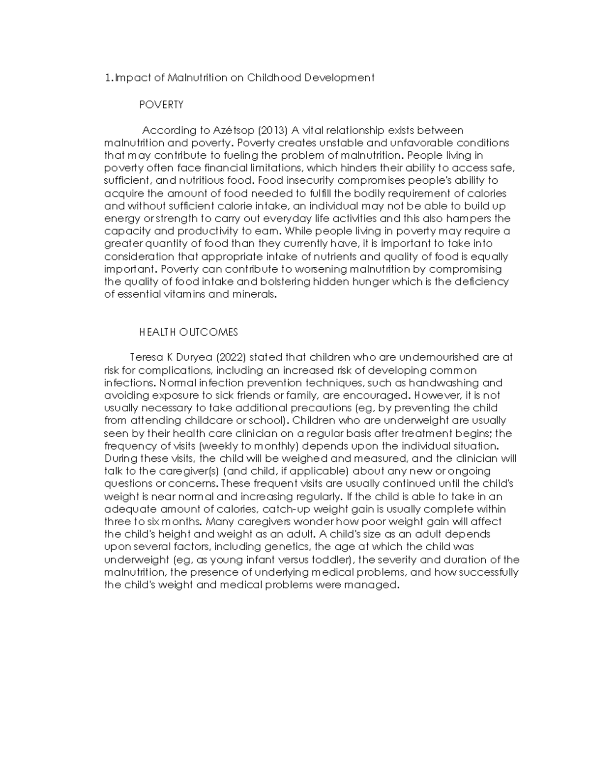 tehabznsksnsozn - 1 .Impact of Malnutrition on Childhood Development ...