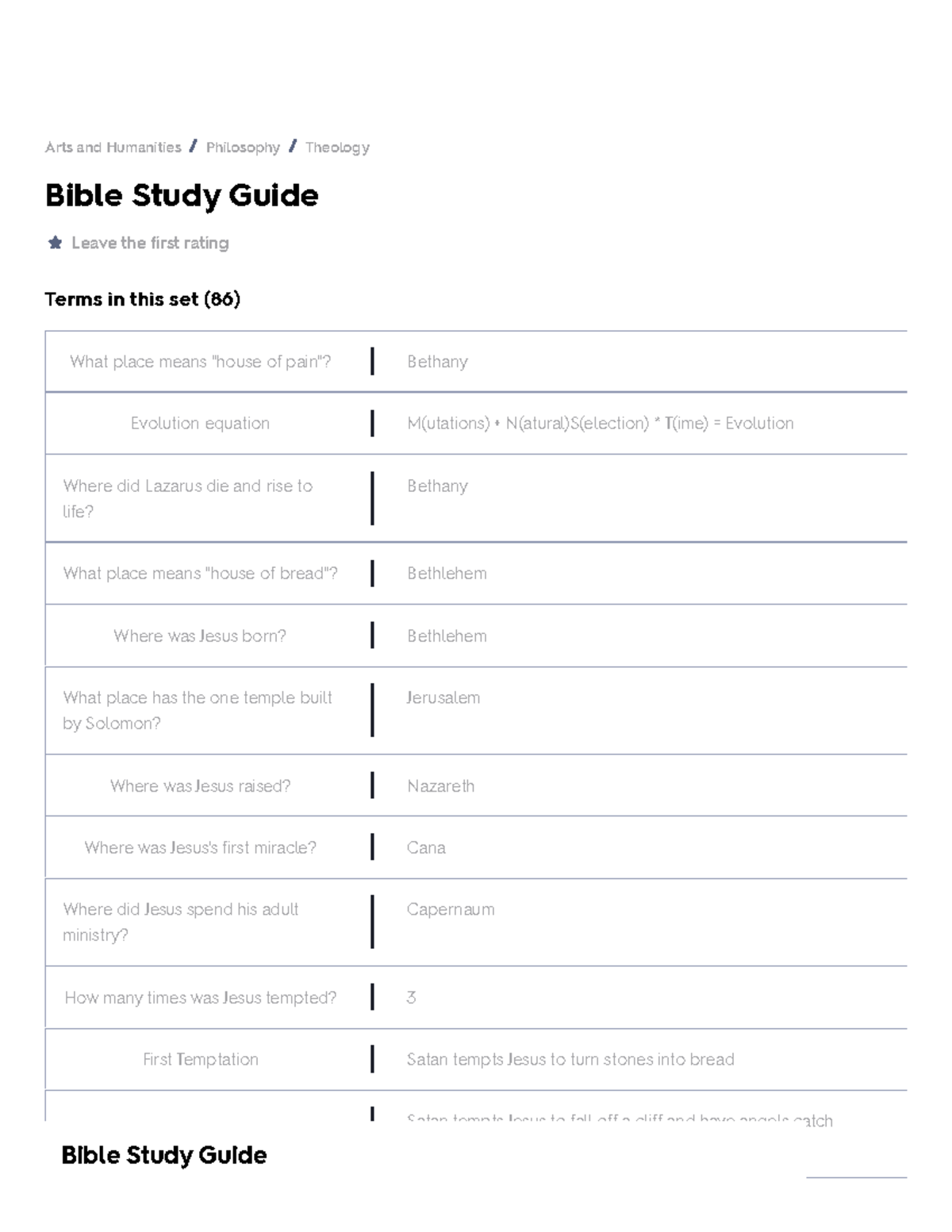 Bible Study Guide Flashcards Quizlet - Bible Study Guide Leave The ...