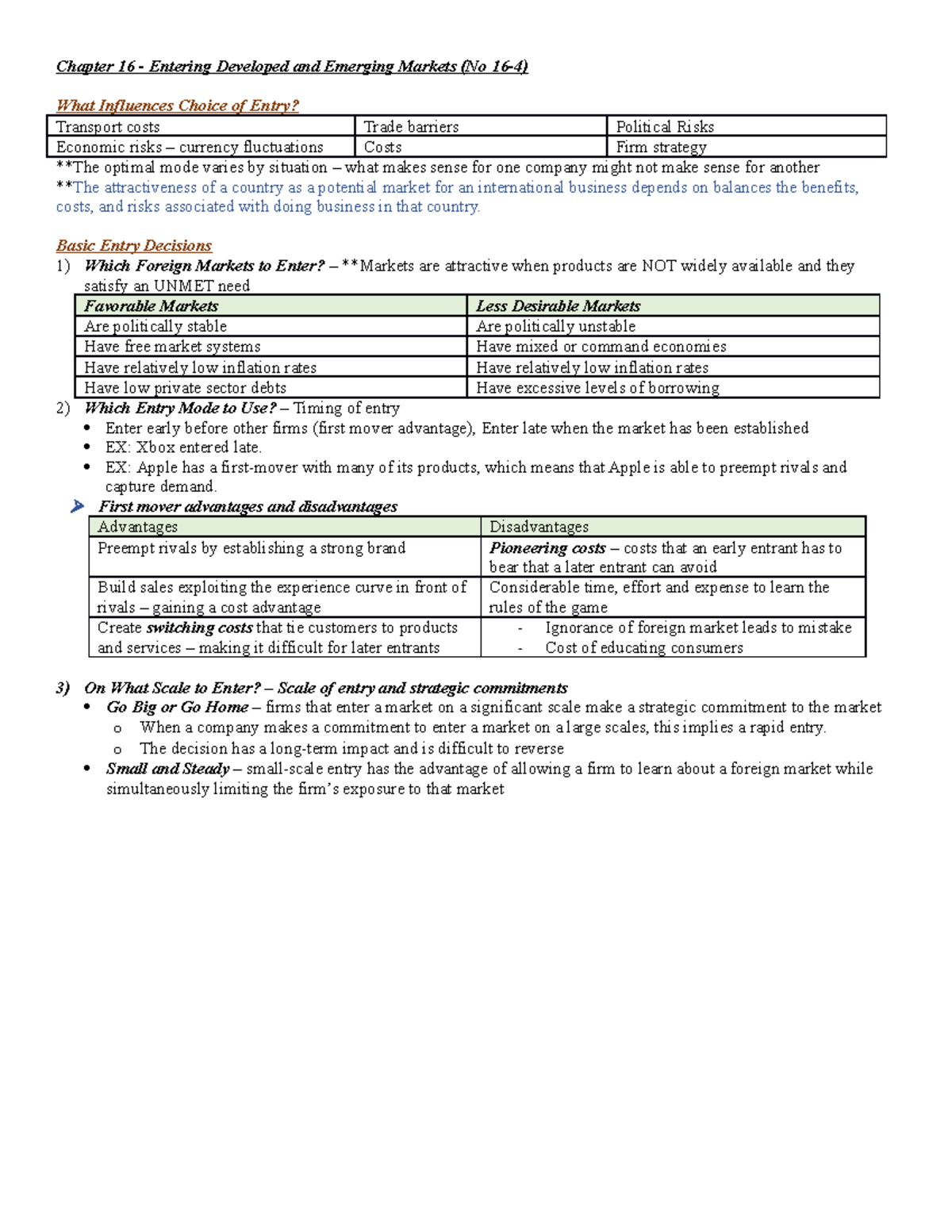 Mgt 302 Principles Of International Business Chapter 16 Notes - Chapter 